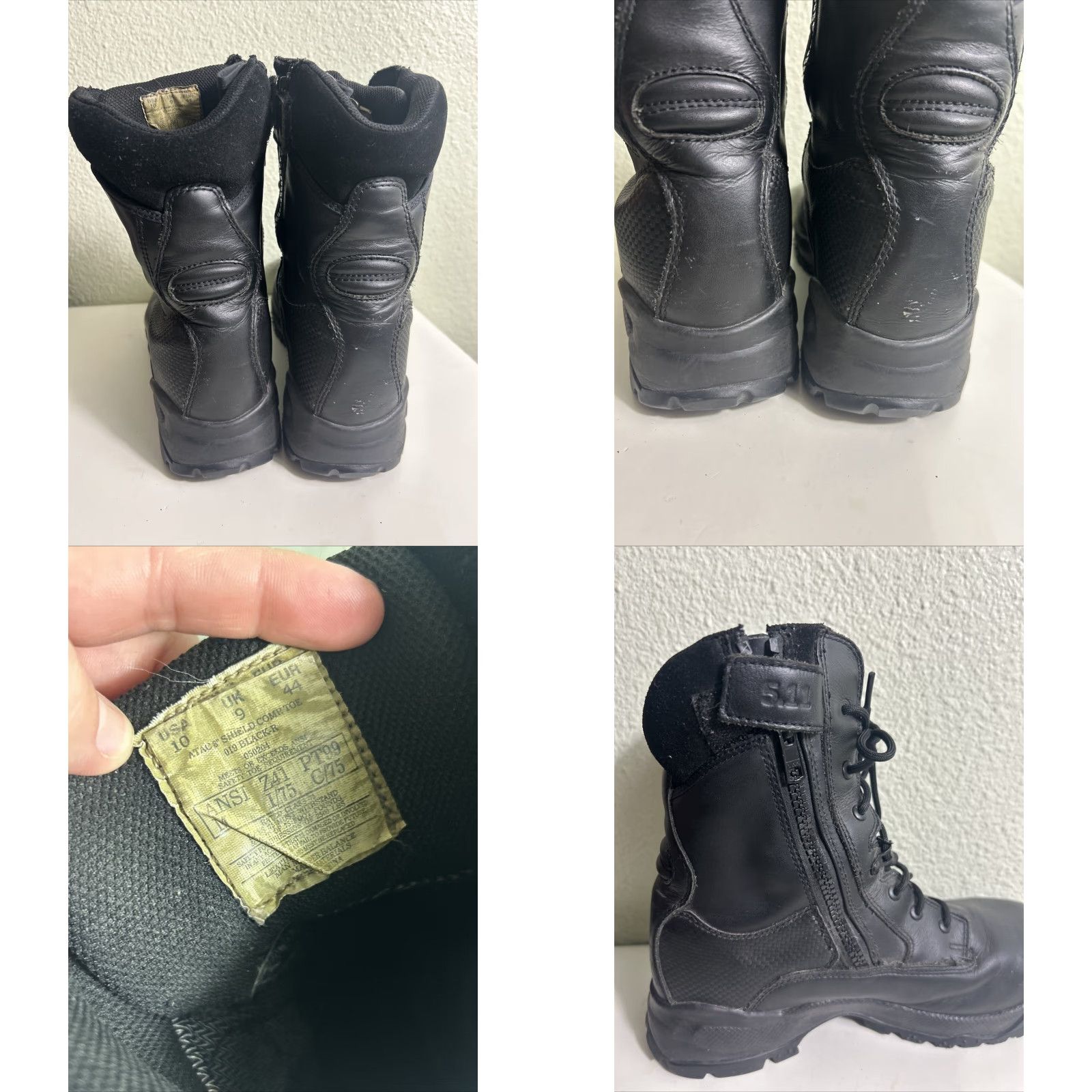 Vintage 5.11 Tactical ATAC Shield 8" Side Zip Comp. Toe Boot 12003 Black Size 10 Men Leather Zipper Combat Round Toe Lace Up M Size US 10 / EU 43 - 10 Thumbnail