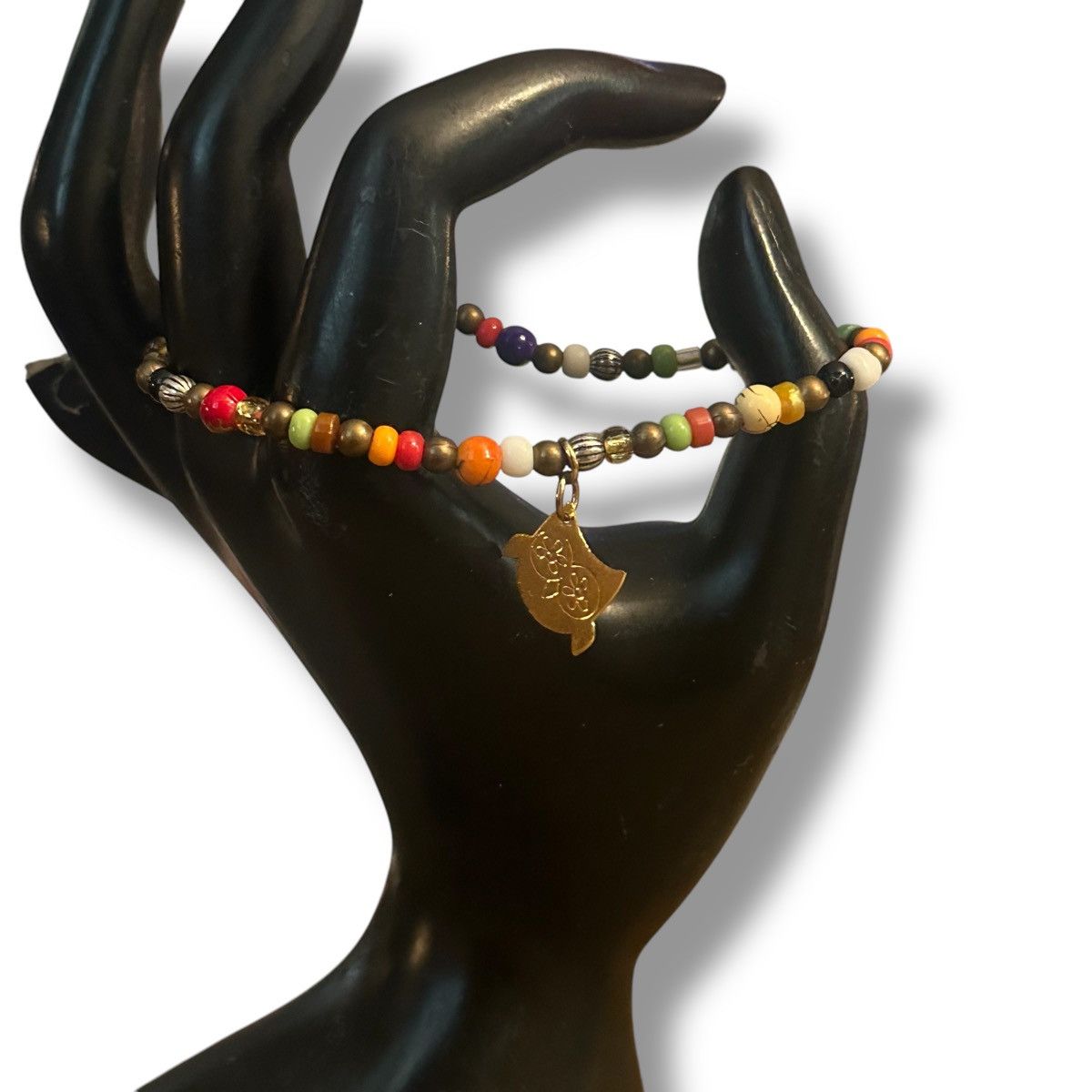 Other Multicolor mixed bead owl charm stretch bracelet Size ONE SIZE - 3 Thumbnail