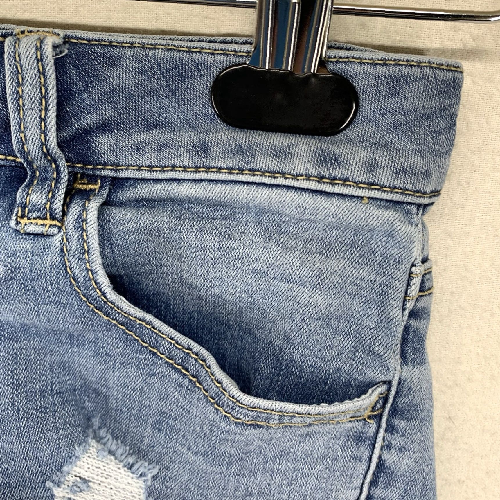 Pacsun PacSun Shorts Denim 24 Blue Distressed Shortie Cut Off Super Stretch Size 42" / US 20 - 6 Thumbnail