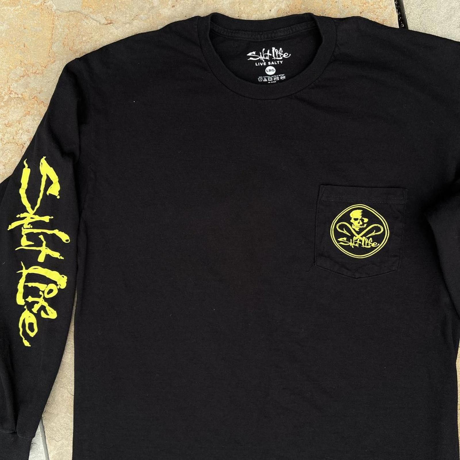 Other Salt Life Black + Yellow Green Raised Logo Long Sleeve Tee Size US L / EU 52-54 / 3 - 3 Thumbnail