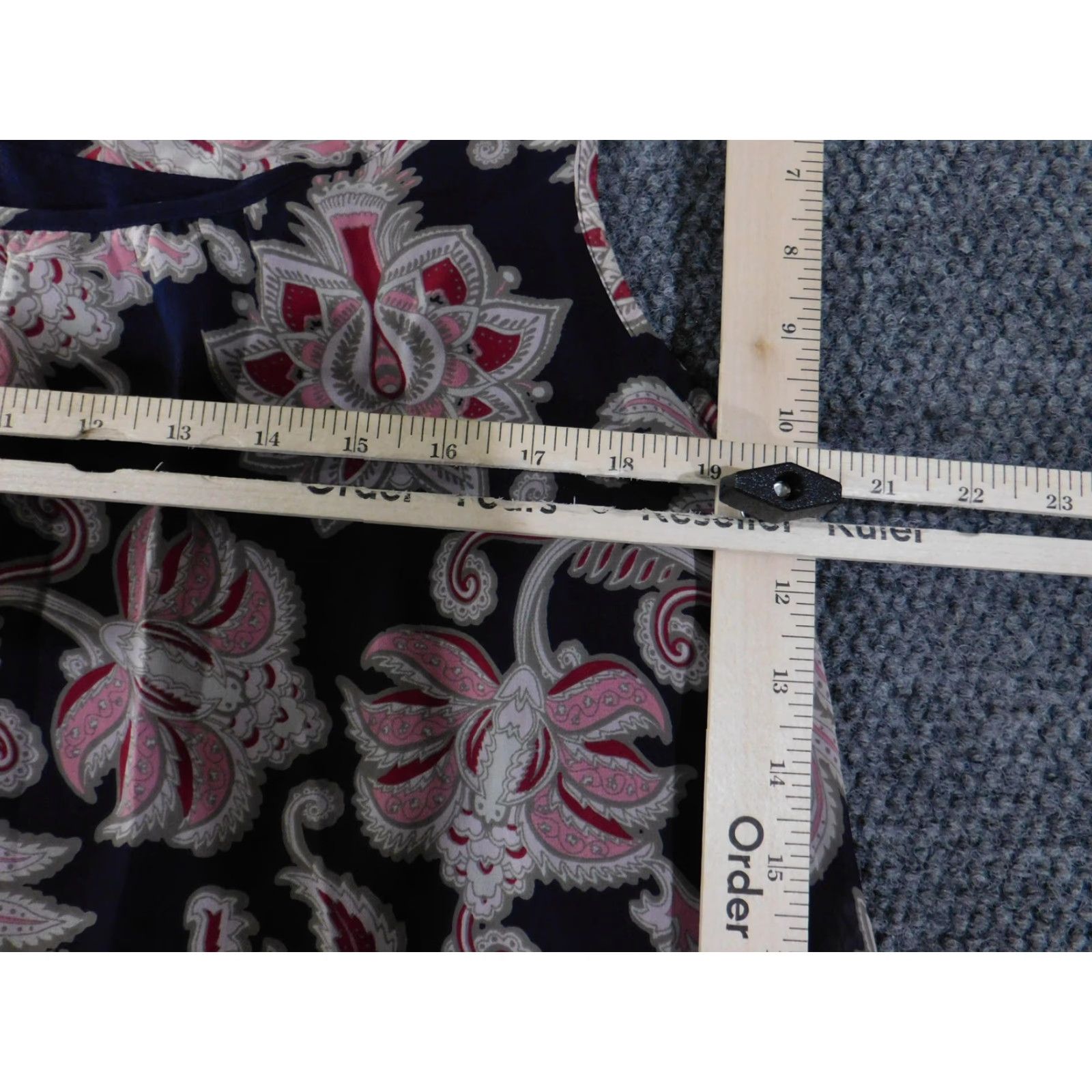 Loft LOFT Petites Sleeveless Shirt Womens Large Petite Navy Pink Floral Split Back Blouse Paisley Sleeveless Ladies Size L / US 10 / IT 46 - 7 Thumbnail