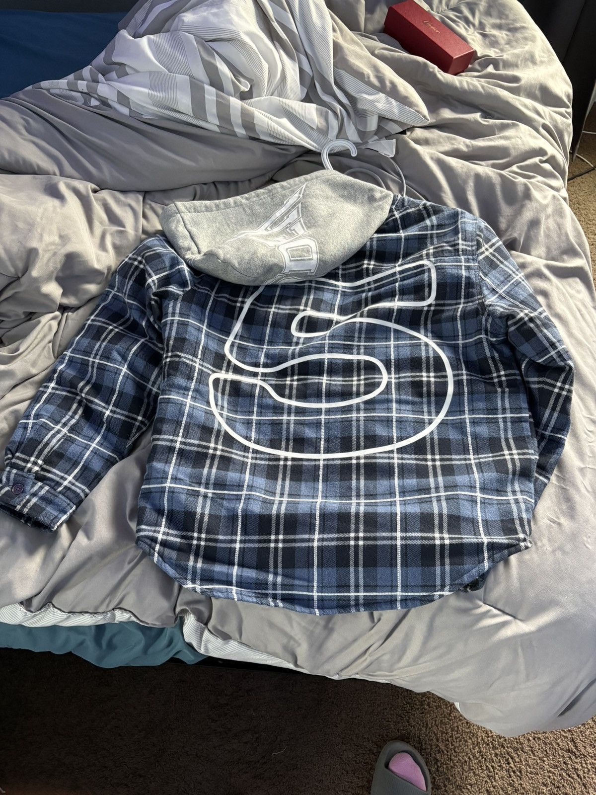 Sp5der SP5DER Plaid Quilted Full Zip Hoodie Men's Regular Size S Size US S / EU 44-46 / 1 - 2 Thumbnail