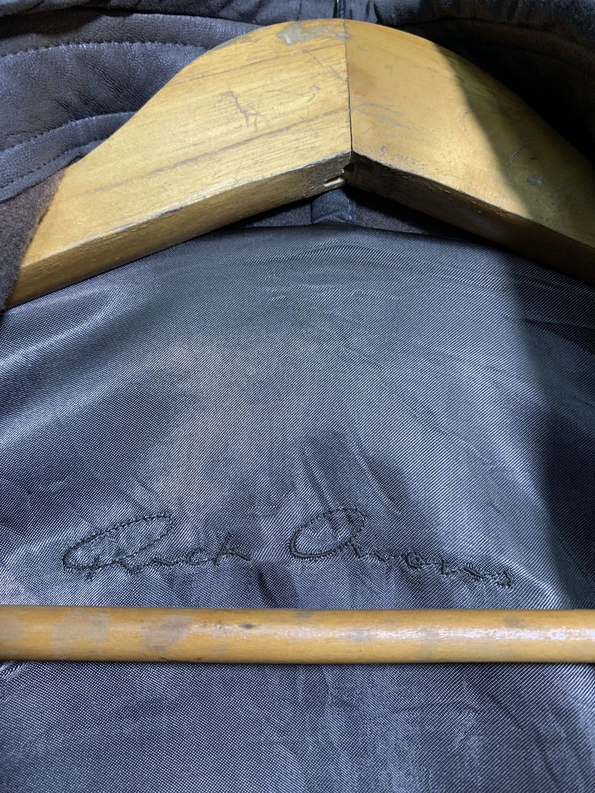 Rick Owens 🔥VTG RICK OWENS DARK DUST LEATHER/WOOL BIKER JACKET Size US S / EU 44-46 / 1 - 12 Thumbnail
