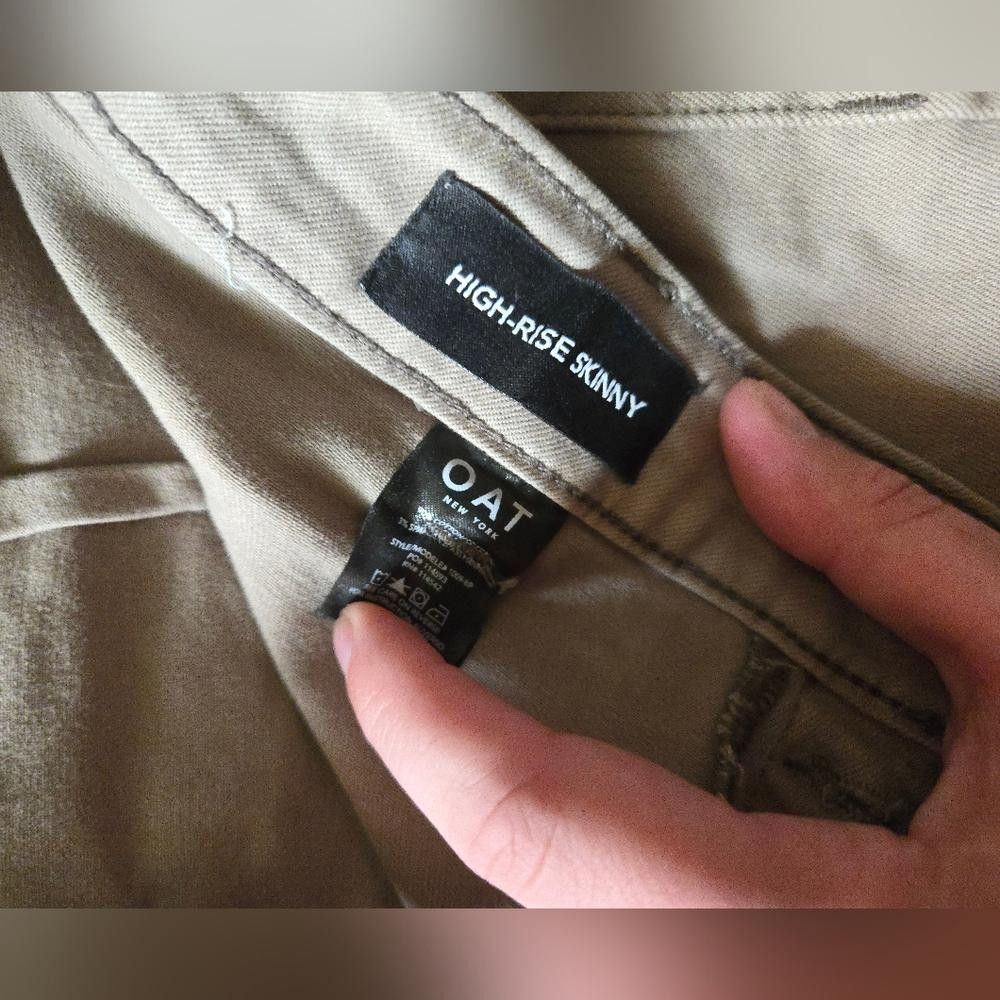 Designer OAT Light Olive Skinny Jean Size 27" / US 4 / IT 40 - 6 Thumbnail