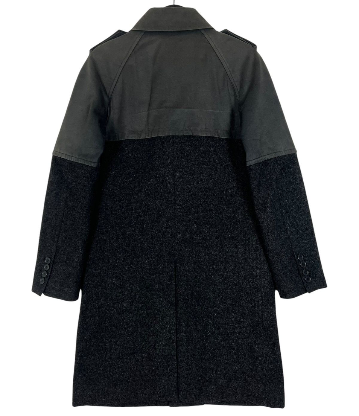Yuji Yamada Vintage Yuji Yamada Distressed Wool Trench Coat Size US M / EU 48-50 / 2 - 2 Thumbnail