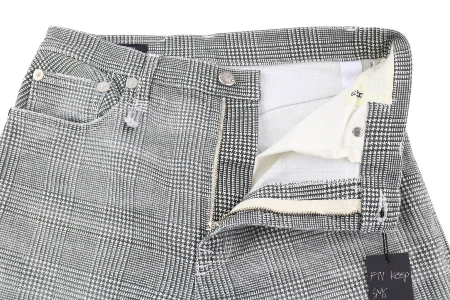 R13 JANE 27 Printed Glen Plaid Straight Flared Stretch 85827 Size 27" / US 4 / IT 40 - 5 Thumbnail