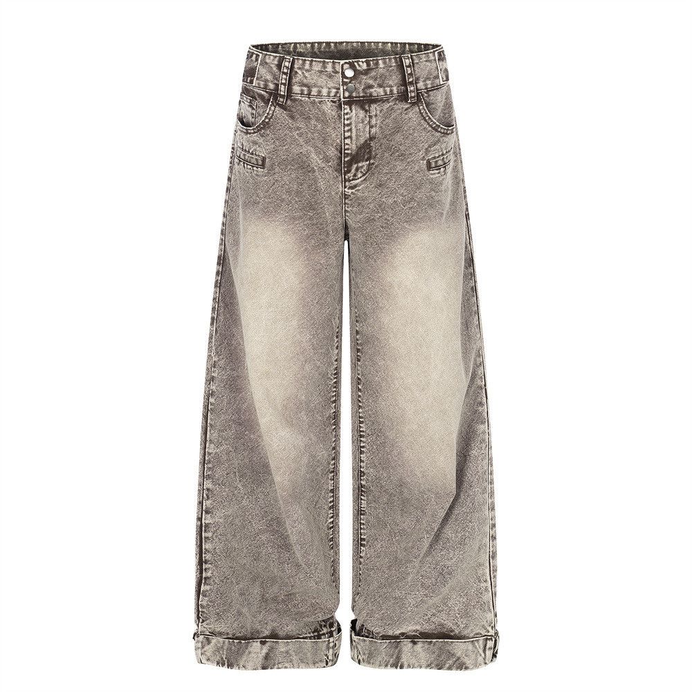 Jean Heavy-duty washed distressed men's punk loose jeans Size US 32 / EU 48 - 1 Thumbnail