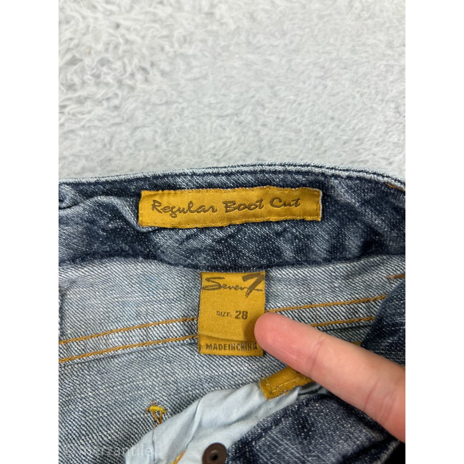 Vintage Seven7 Blue Denim Jeans Women 28 Boot Cut Low Rise Embroidered 5-Pocket 28in Inseam Stretch Pants Mens? Size 28" / US 6 / IT 42 - 4 Thumbnail