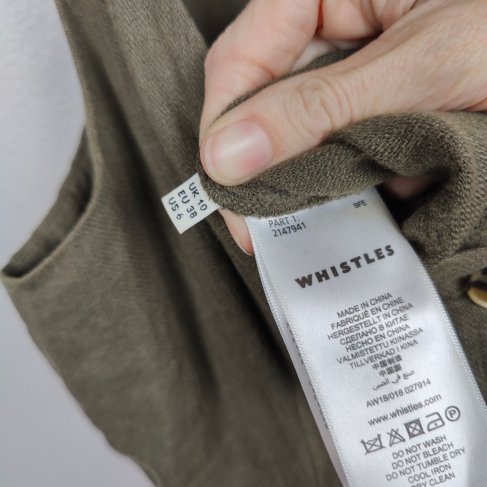 Whistles Whistles Linen Jumpsuit Womens US 6 Olive Green Sleeveless Size 28" / US 6 / IT 42 - 8 Thumbnail