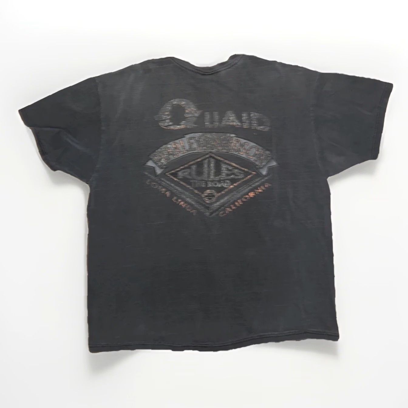 Harley Davidson VINTAGE Harley-Davidson T-Shirt Fat Boys Rule USA Black XL Mens Graphic Print 90s Biker Tee Size US XL / EU 56 / 4 - 6 Thumbnail