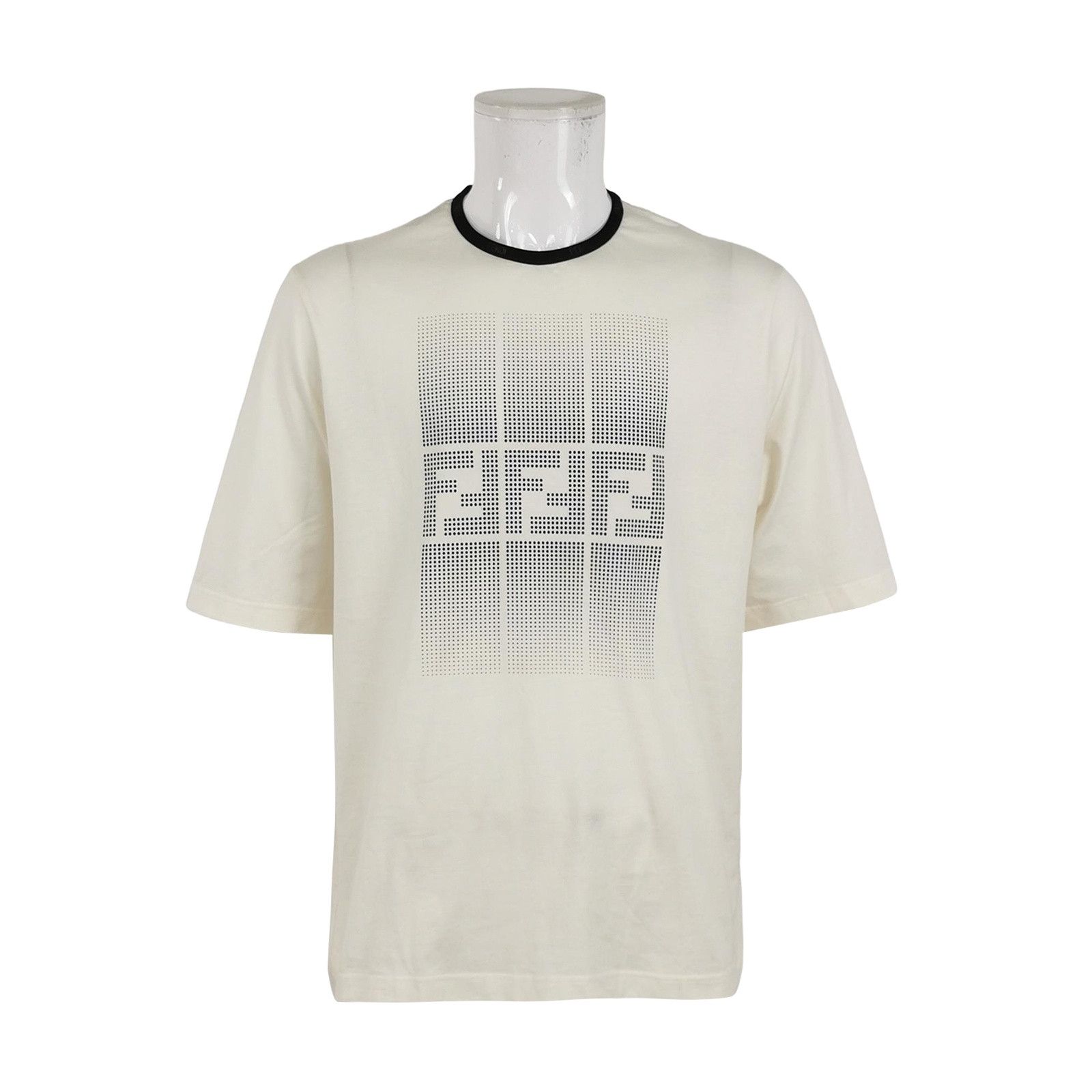 Fendi Fendi Double F Logo Contrast Collar T-Shirt Size M Size US M / EU 48-50 / 2 - 1 Thumbnail