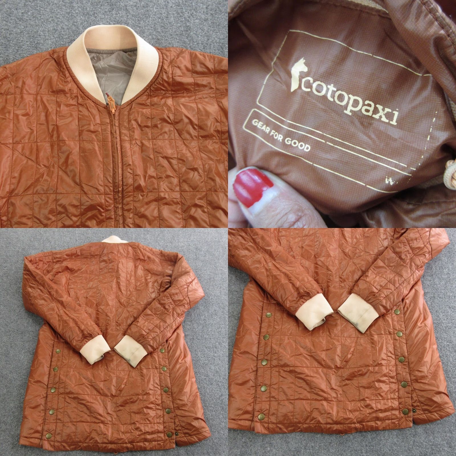 Cotopaxi Cotopaxi Coat Womens Medium Quilted Insulated Full Zip Mid-Length Brown Nylon Taffeta Lightweight Pockets Logo Womens Size M / US 6-8 / IT 42-44 - 8 Thumbnail