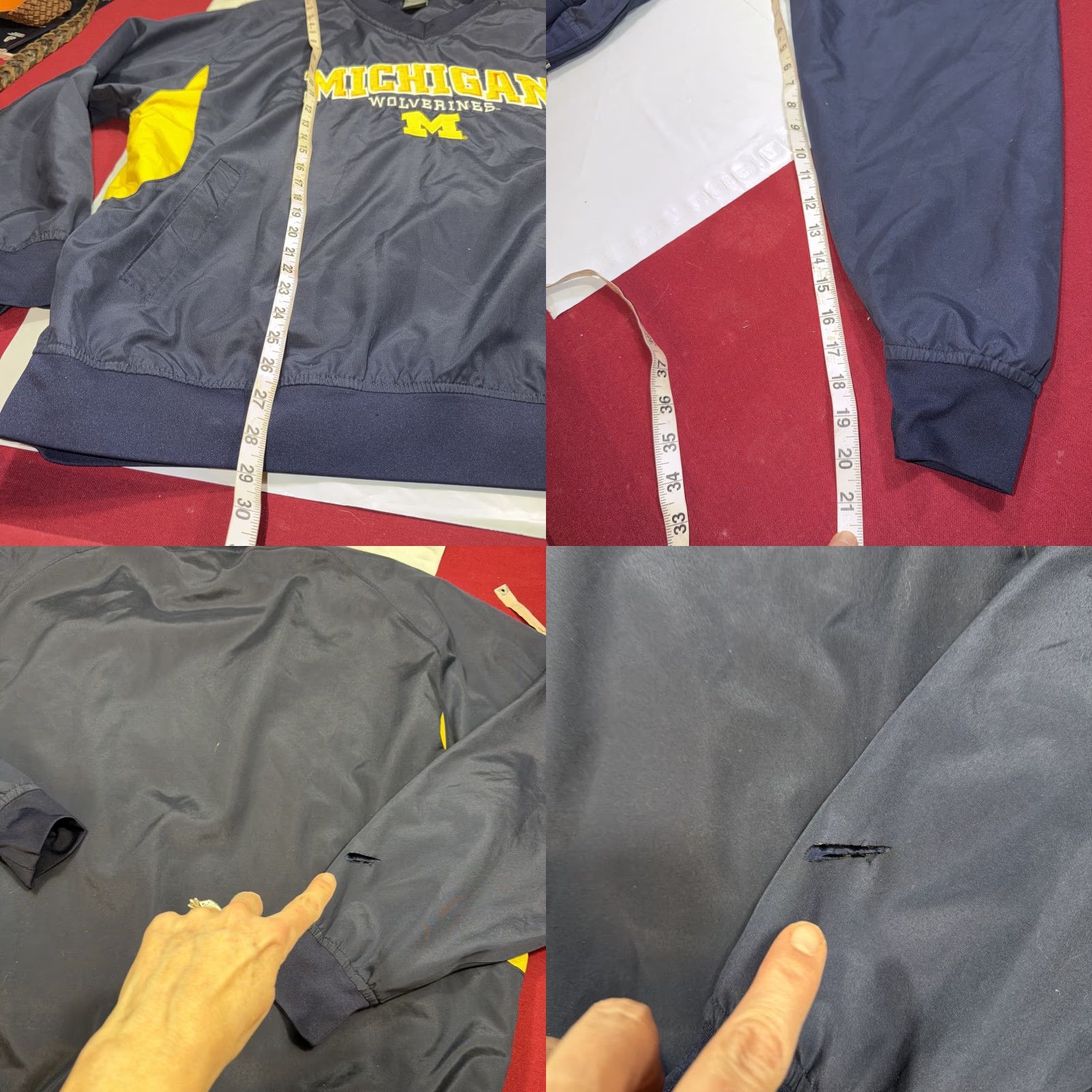 Vintage VINTAGE Michigan Wolverines BLUE YELLOW Windbreaker Jacket XL MEN’S V NECK Pro Edge Wool? Size US XL / EU 56 / 4 - 9 Thumbnail