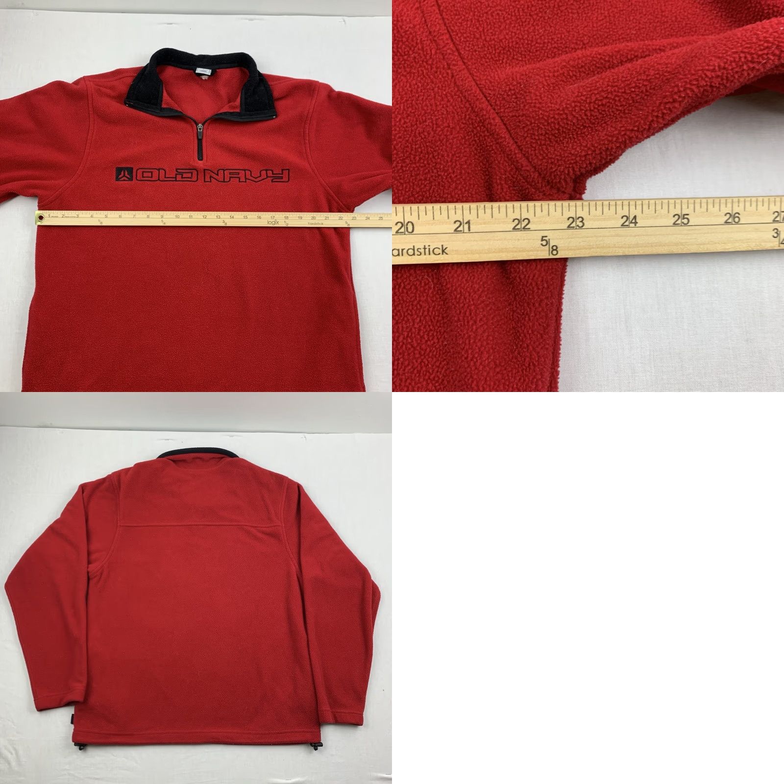 Old Navy VINTAGE Old Navy Jacket Adult L Fleece Quarter Zip Pullover Y2K Spell Out Red Mens Size US L / EU 52-54 / 3 - 8 Thumbnail