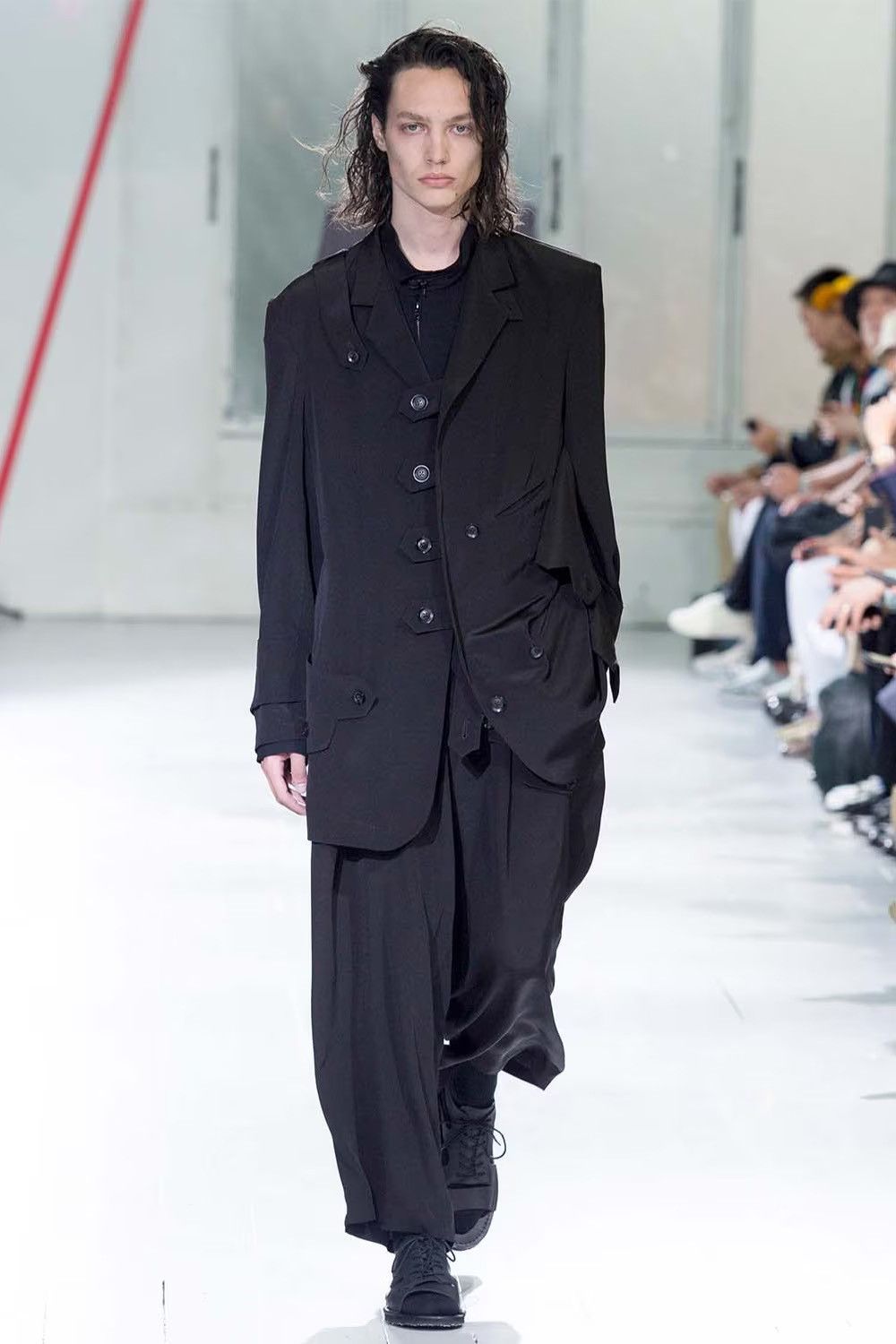 Yohji Yamamoto Yohji Yamamoto Pour Homme SS20 Pleated Tuxedo Sarouel Pants Size US 35 - 6 Thumbnail