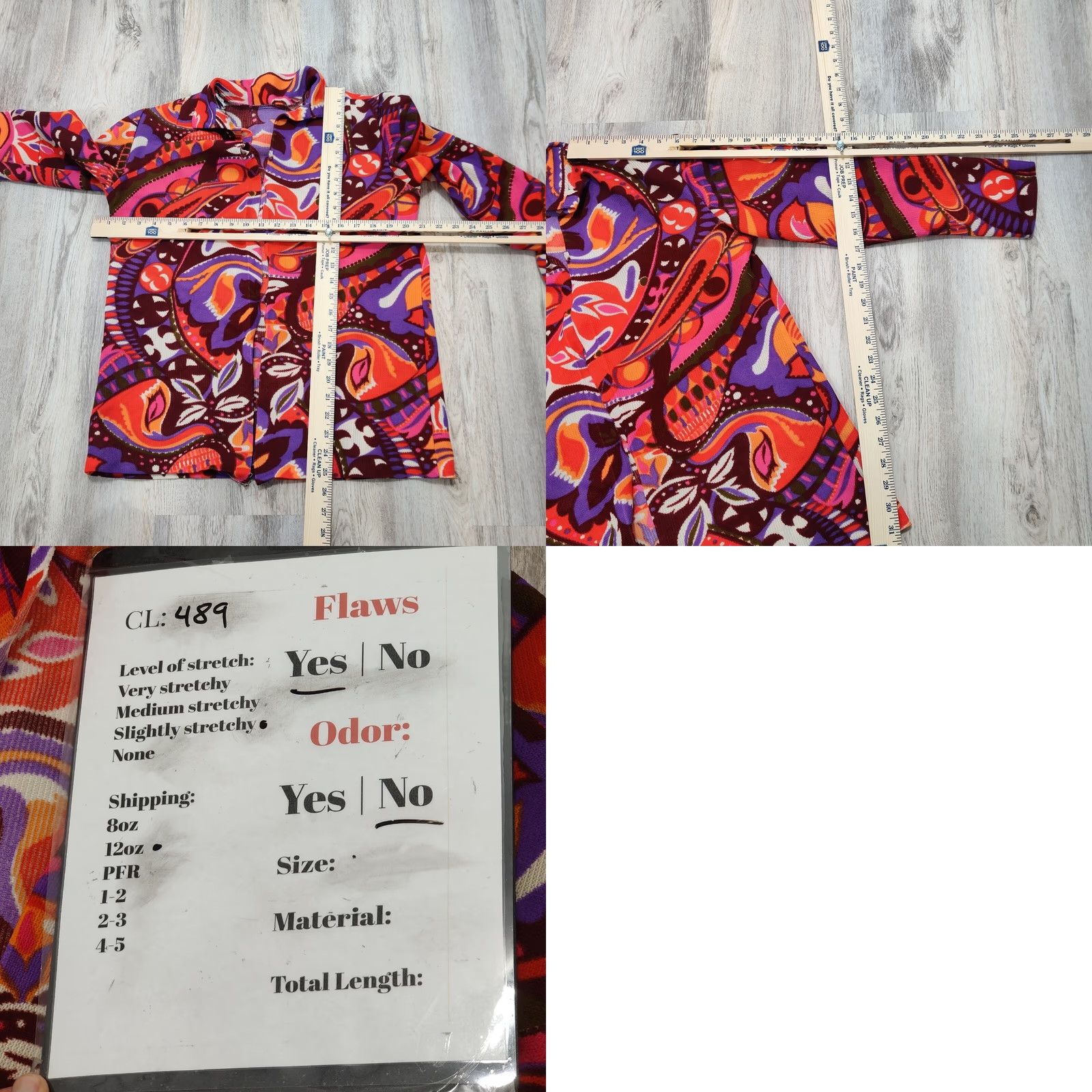 Vintage VINTAGE Jersey Dor Open Front Shirt Womens Floral Orange Purple Sz 44 Jacket Size M / US 6-8 / IT 42-44 - 8 Thumbnail