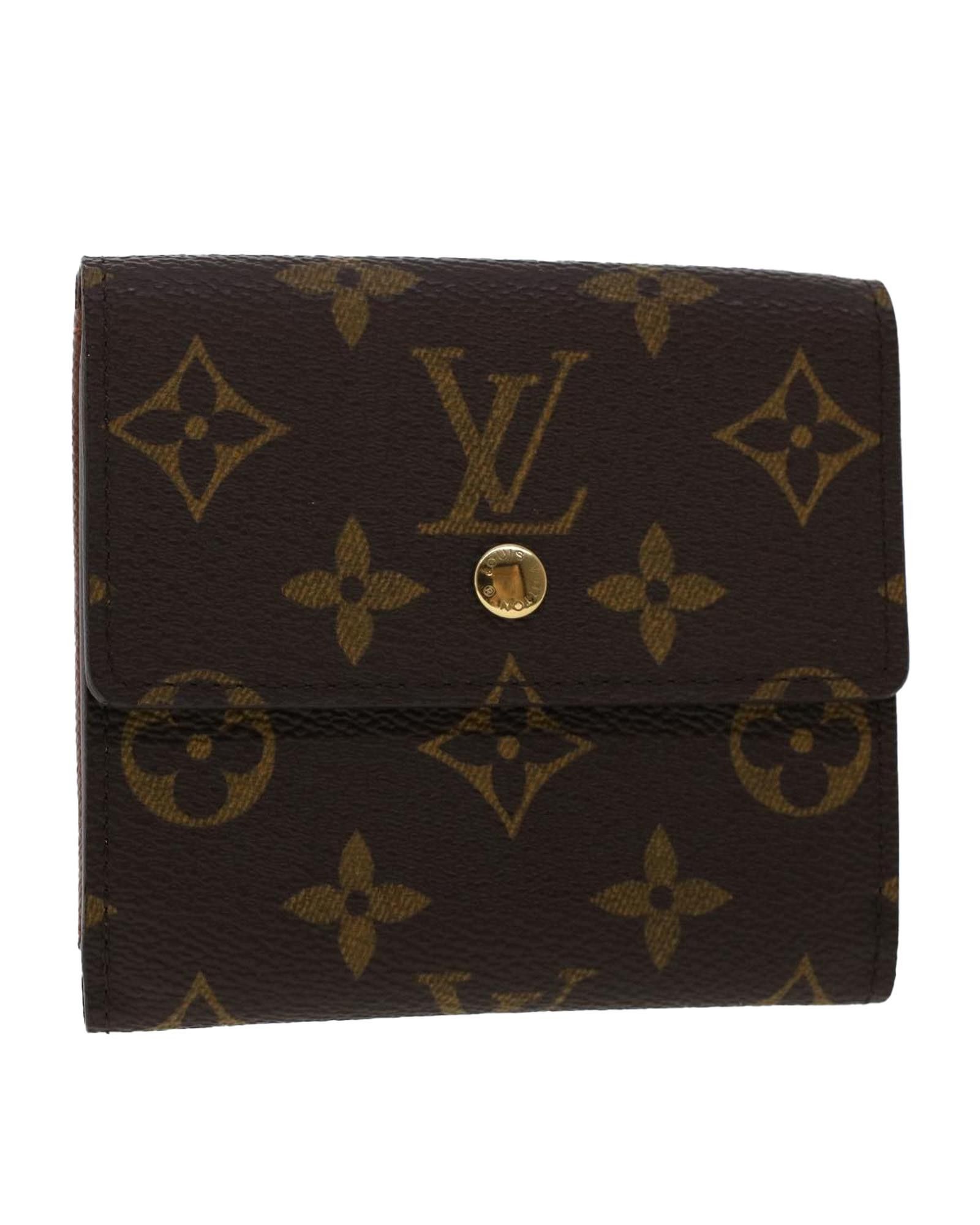 image of Louis Vuitton Monogram Canvas Credit Wallet With Clasp Button, Women's