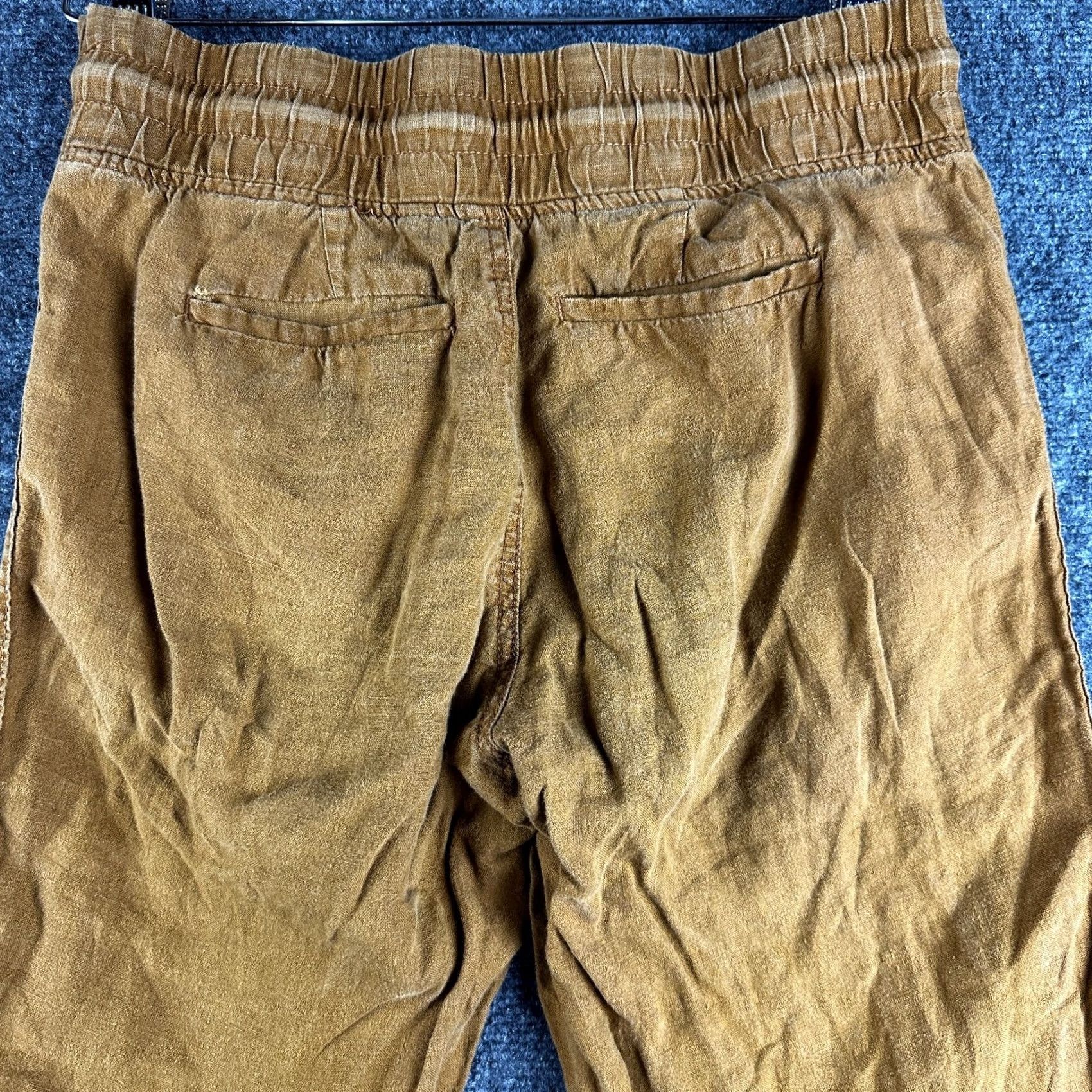 Athleta Athleta Pants Women 2 Brown Cabo Linen Jogger Gold Tie Waist Zip Pockets Size 26" / US 2 / IT 38 - 7 Thumbnail