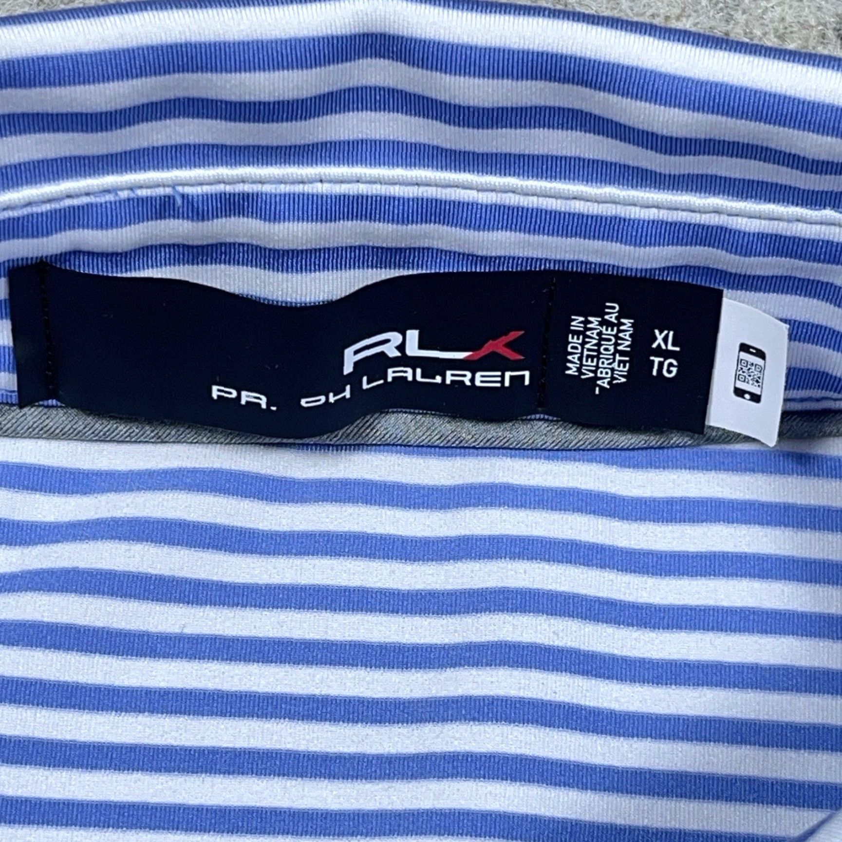RLX Ralph Lauren VINTAGE RLX Ralph Lauren Polo Shirt Men XL Blue Striped Performance Wyndham Golf Corse Size US XL / EU 56 / 4 - 6 Thumbnail