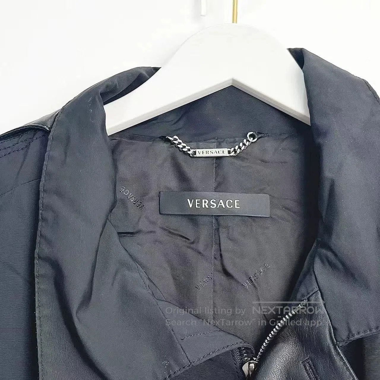 Versace Versace Black Mid-Length Leather Collar Coat. Size US L / EU 52-54 / 3 - 4 Thumbnail