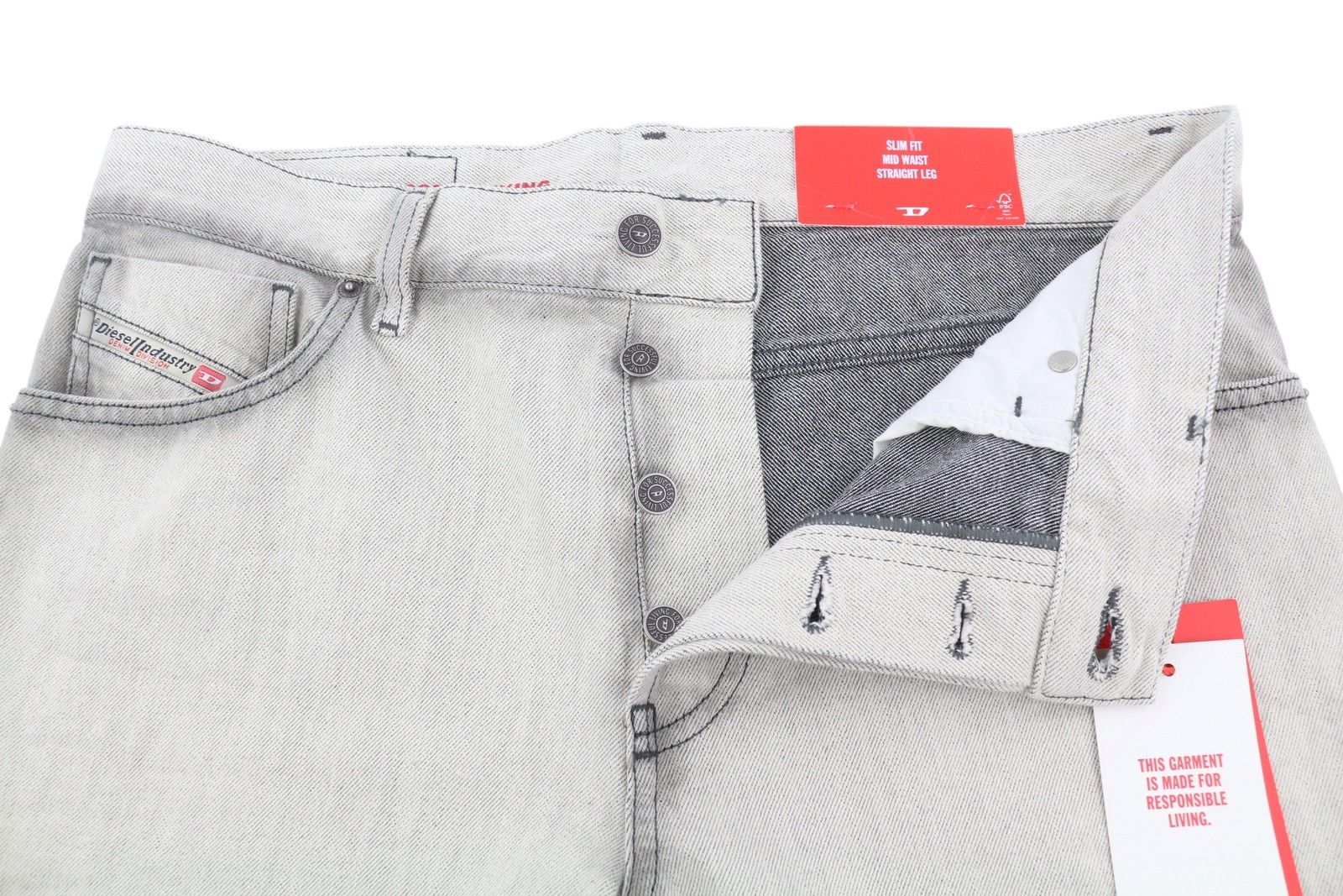Diesel 1995 09C86 W31/L32 Grey Faded Slim Straight Leg 85411 Size US 31 - 4 Thumbnail