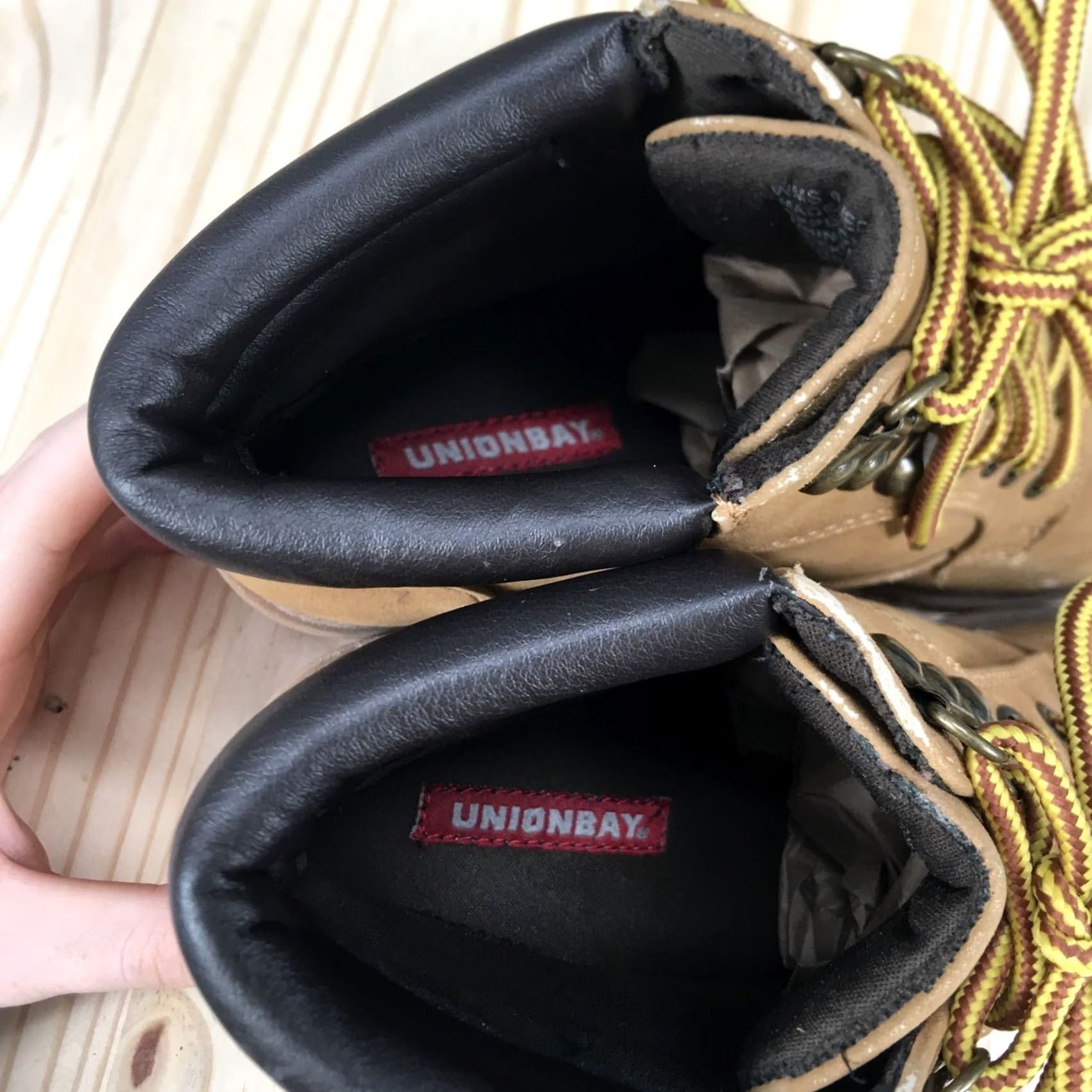Vintage Unionbay Hiking Boots Womens 9 M Rapsody Brown Faux Leather Wedge Lace Up Size US 9 / IT 39 - 6 Thumbnail