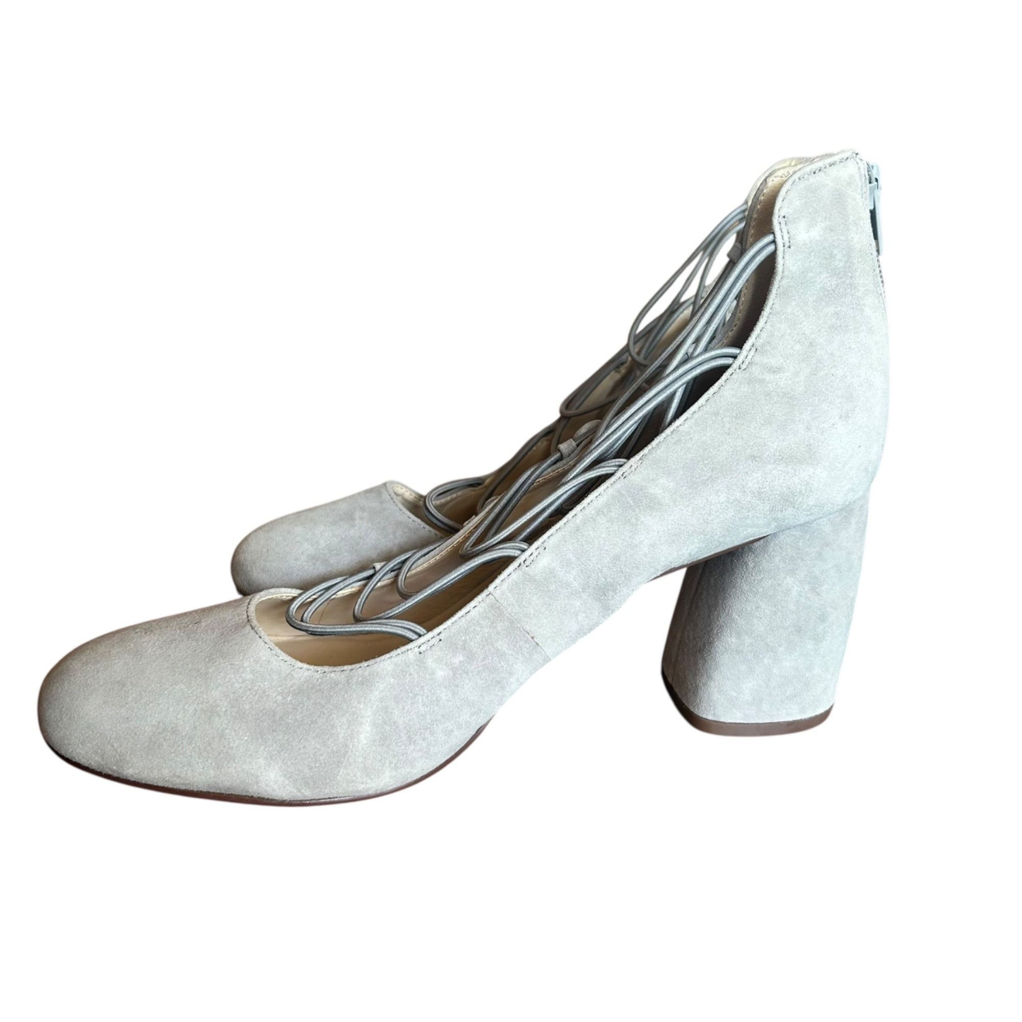 Nine West Nine West Kaede Gray Suede Strappy Block Pumps 10 Size US 10 / IT 40 - 8 Thumbnail
