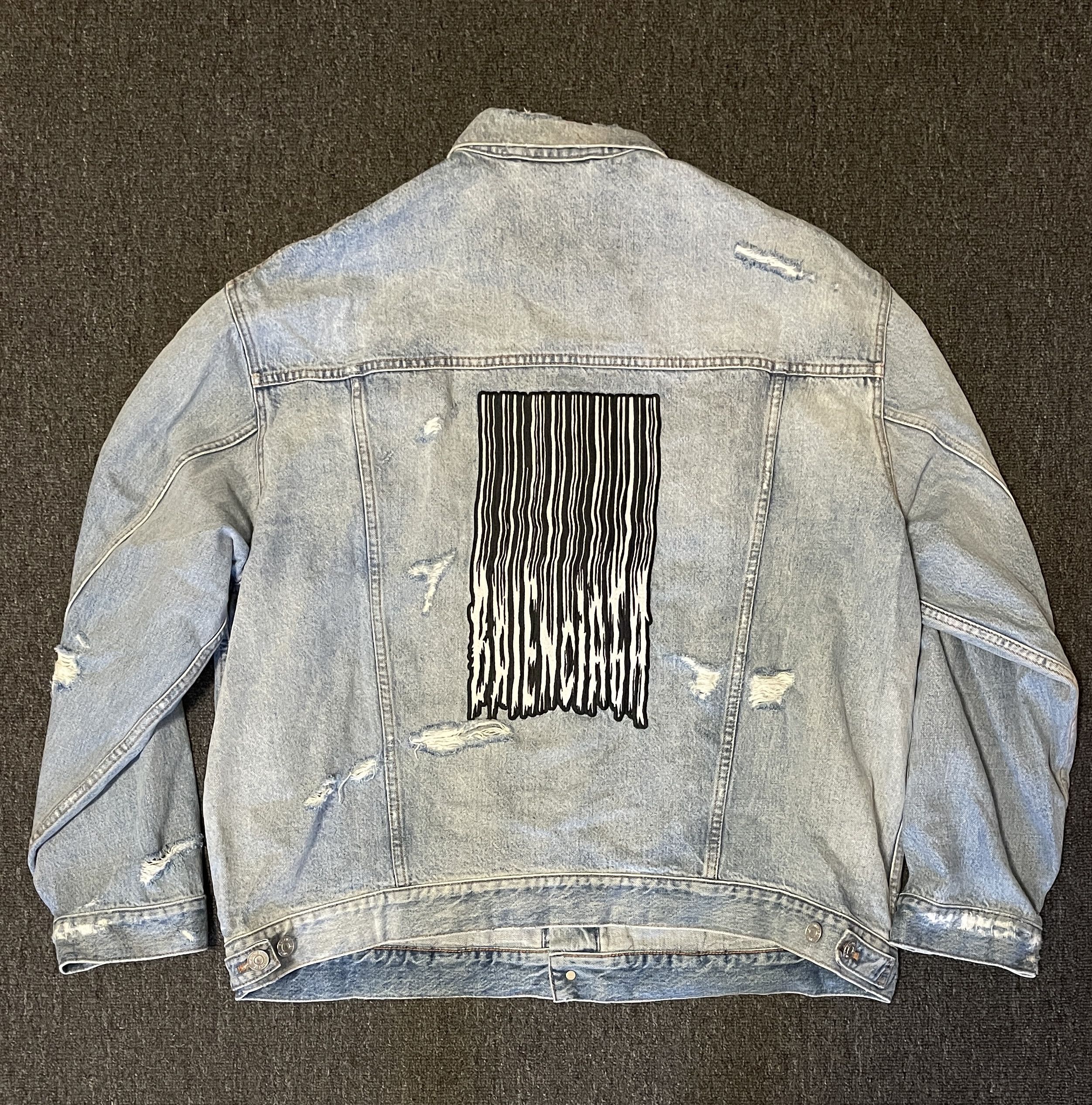 Balenciaga Denim Destroyed Jacket Unisex Oversize Size M