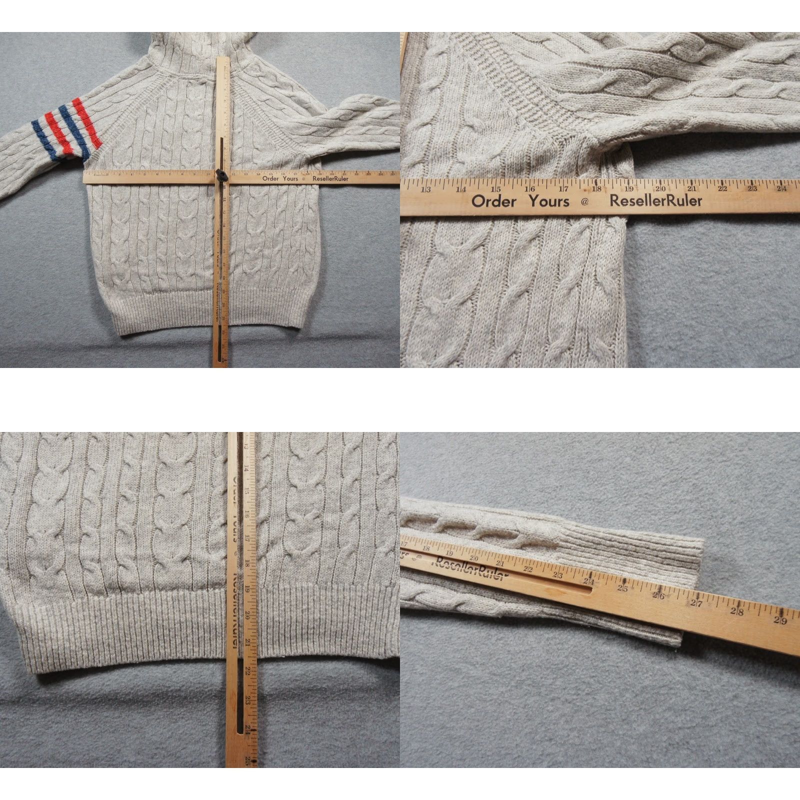 Abercrombie & Fitch Abercrombie & Fitch Sweater Womens Small Gray Hoodie Cable Knit Pullover Ladies Size S / US 4 / IT 40 - 8 Thumbnail