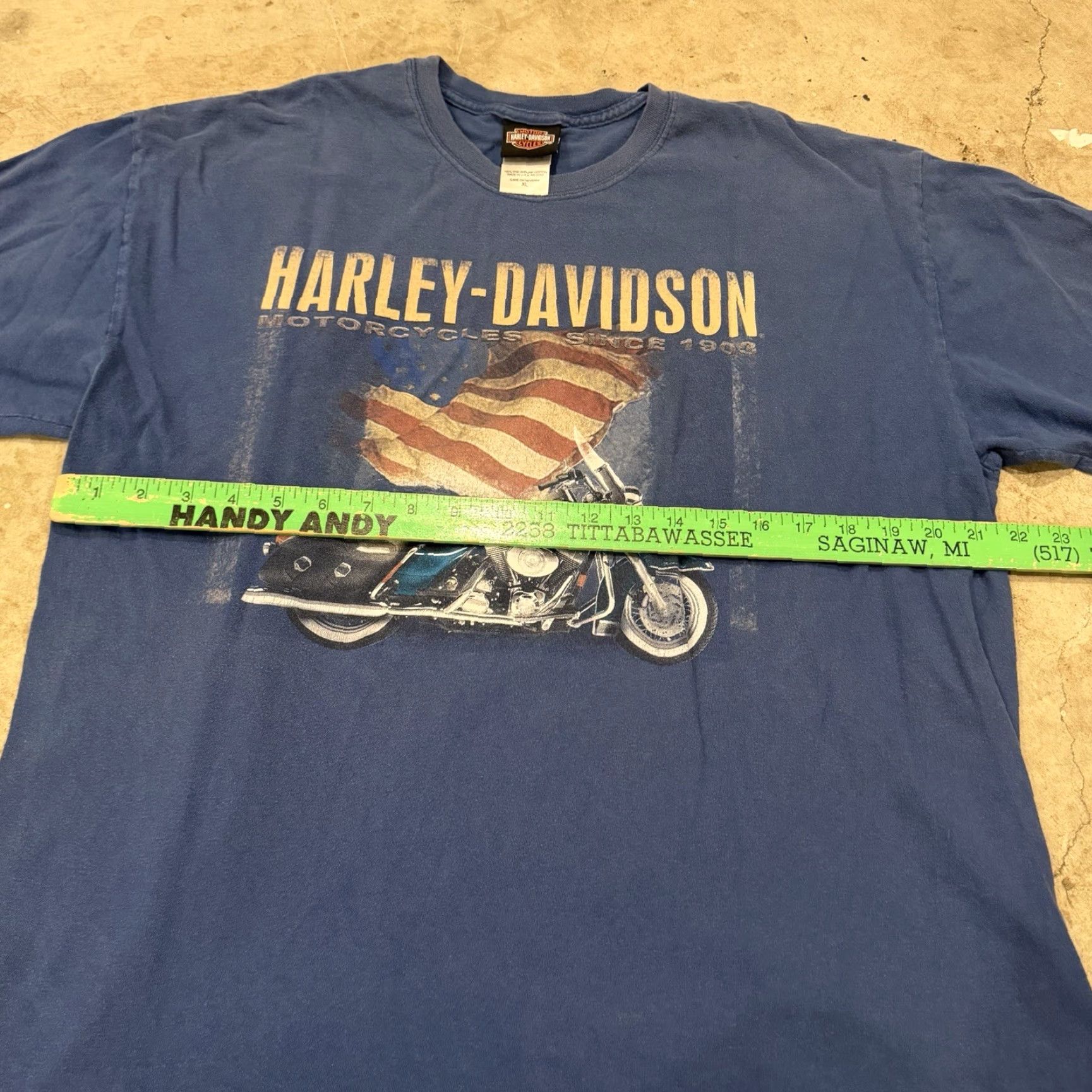 Harley Davidson VINTAGE Harley-Davidson T-Shirt XL Mens Blue Eagle USA Flag Biker Las Vegas USA Eagle Logo 70s 80s 90s Mens Size US XL / EU 56 / 4 - 5 Thumbnail