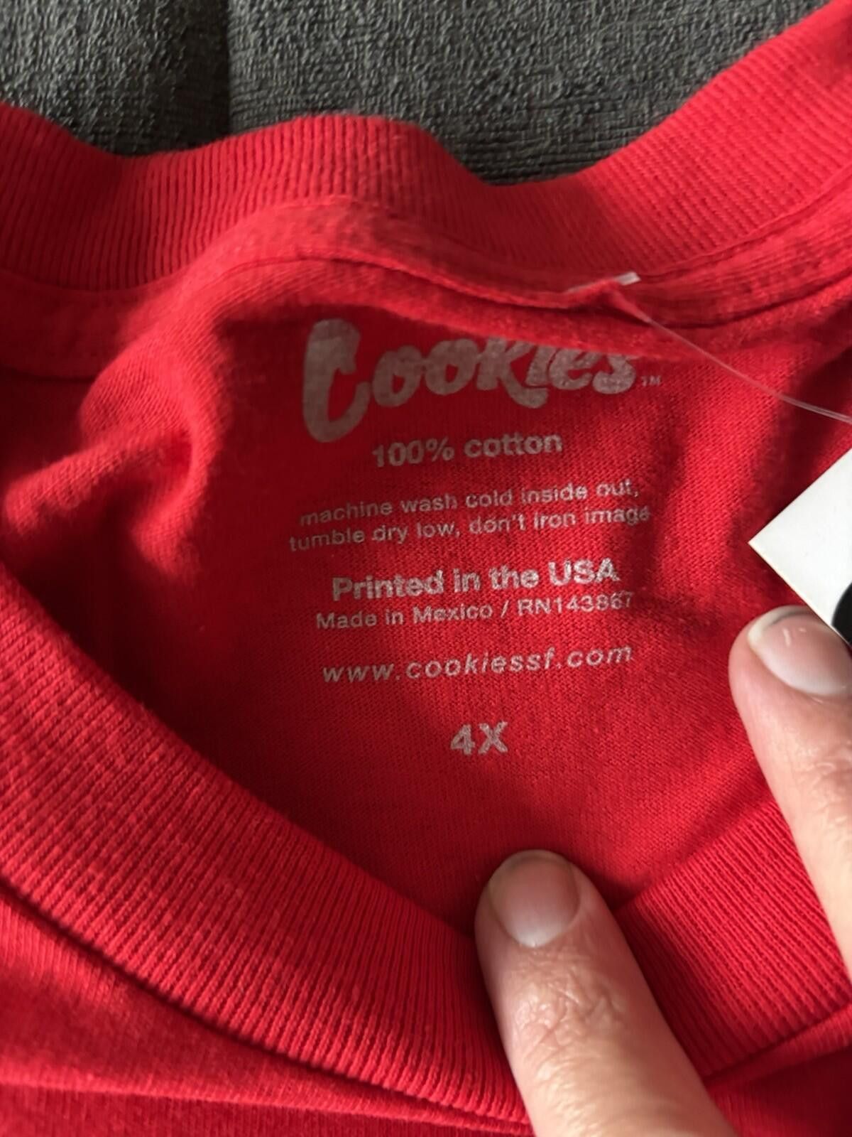 Cookies Cookies Red Long Sleeve Tee NWT Size US XXL / EU 58 / 5 - 3 Thumbnail