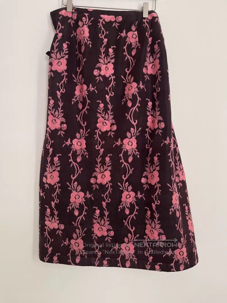 Comme des Garcons Comme Des Garcons size M Brown-pink lace flower half skirt Size 23" - 2 Thumbnail