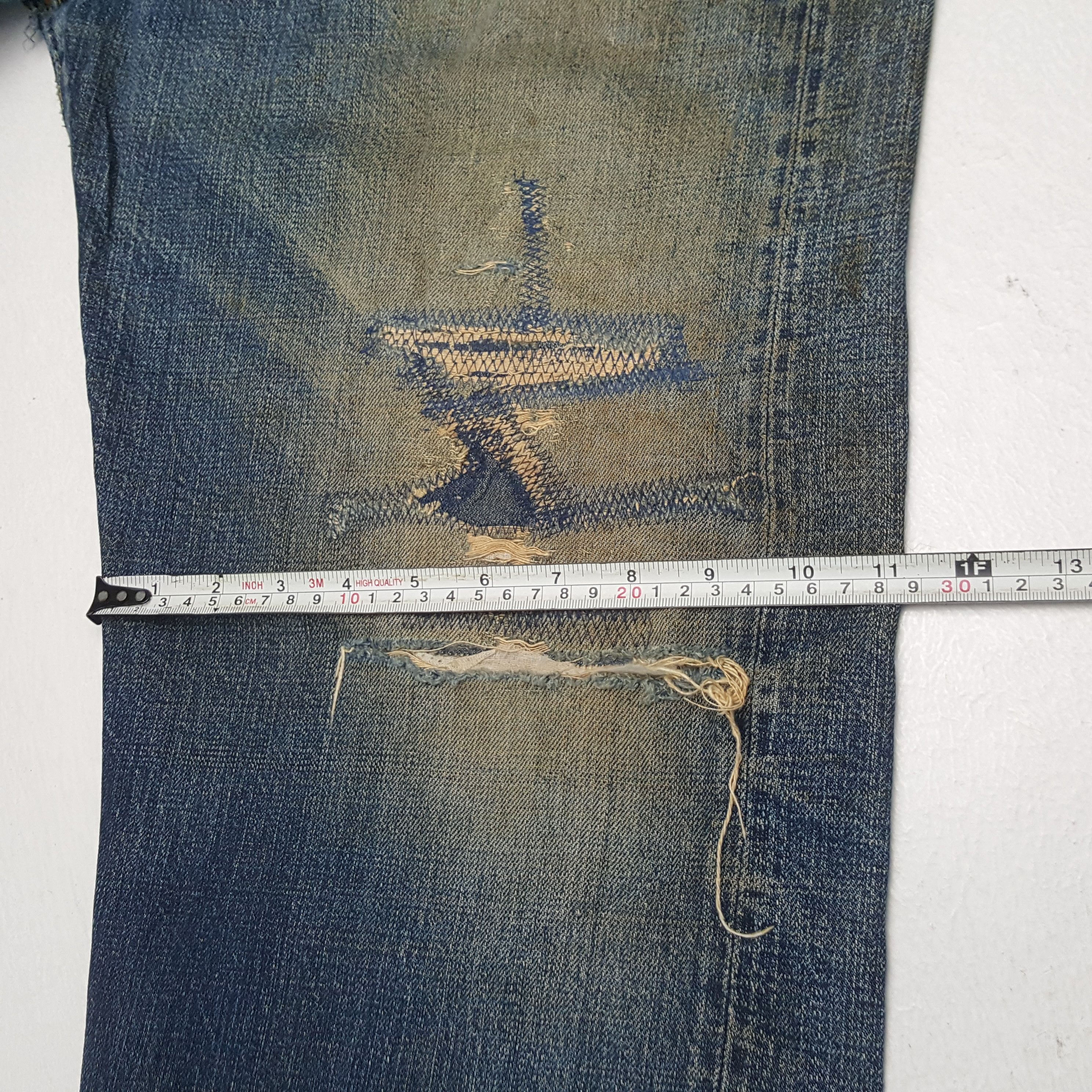 The Real McCoy's × Vintage MC COYS Japanese Streetwear Style Distressed Jeans Size US 35 - 10 Thumbnail