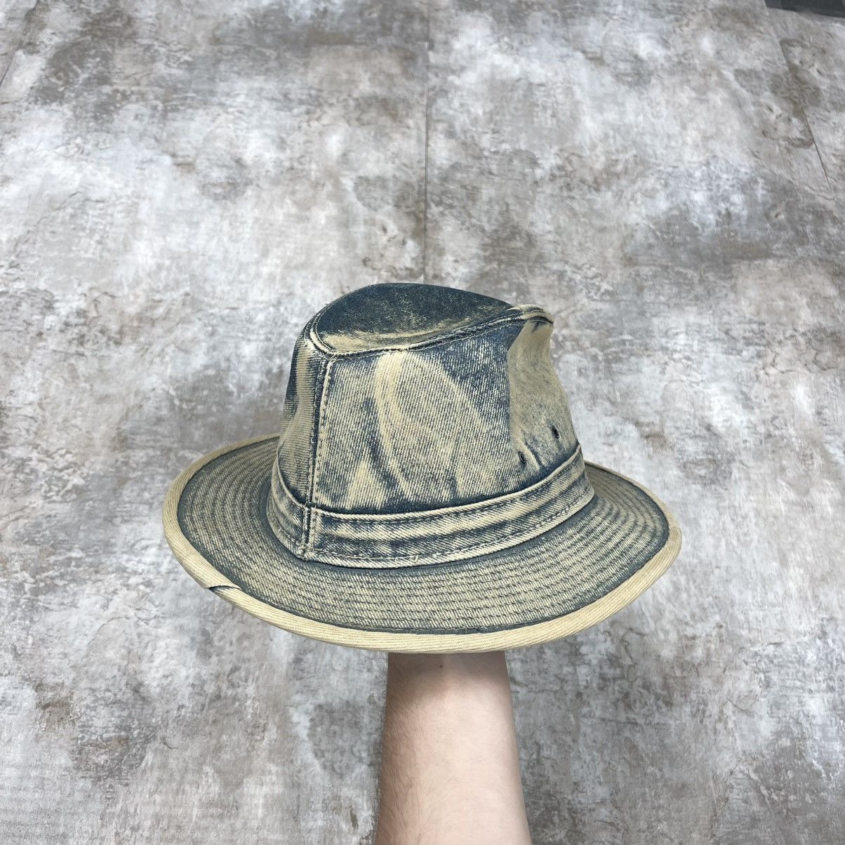 Maison Margiela × Vintage MARGIELA STYLE VINTAGE WASHED SAND DENIM COWBOY HAT WESTERN Size ONE SIZE - 1 Thumbnail