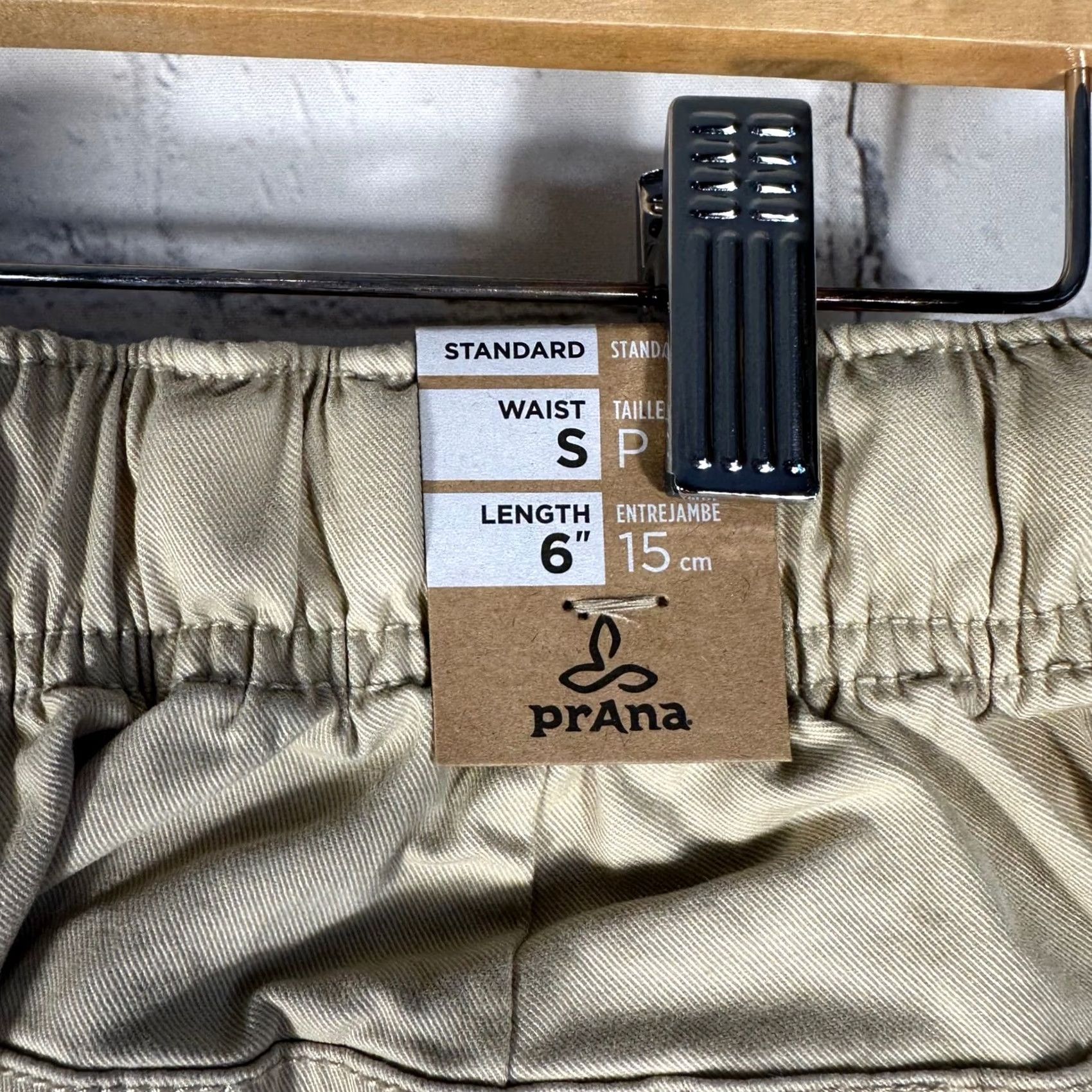 Prana prAna Mojave Short Cliffside Tan Khaki Mens S 6 Inseam Canvas Cotton Blend Belted Pockets logo 1972481 NEW Size US 27 - 6 Thumbnail