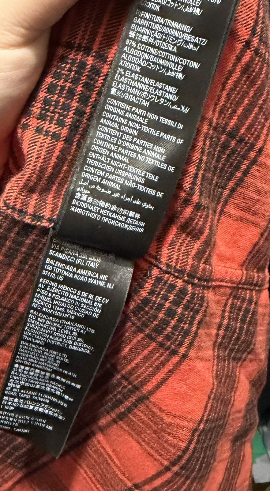 Balenciaga Balenciaga trompe plaid button up (stitched black shirt) Size US XL / EU 56 / 4 - 6 Thumbnail