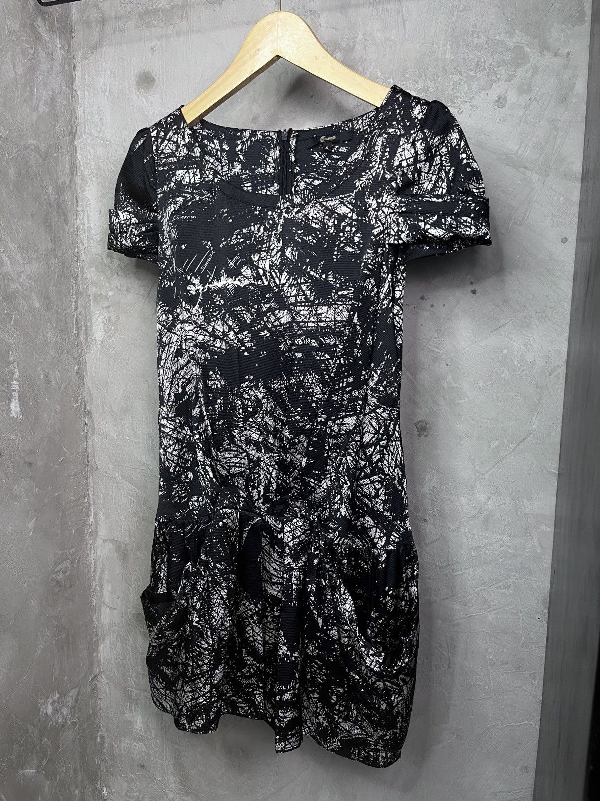 Just Cavalli Just Cavalli Marble Abstract Black Midi Dress Size S / US 4 / IT 40 - 2 Thumbnail