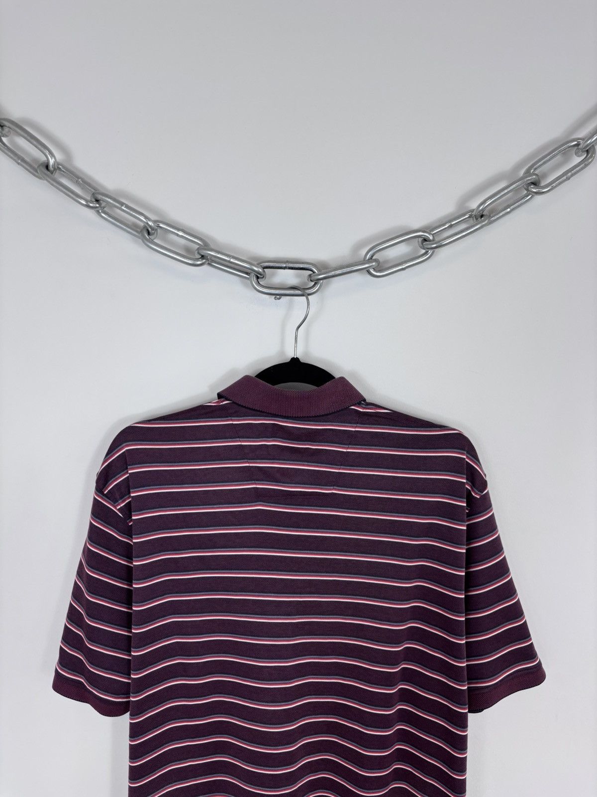 Paul Smith Paul Smith Men’s Burgundy Striped Short Sleeve Polo Shirt Size US XL / EU 56 / 4 - 14 Thumbnail