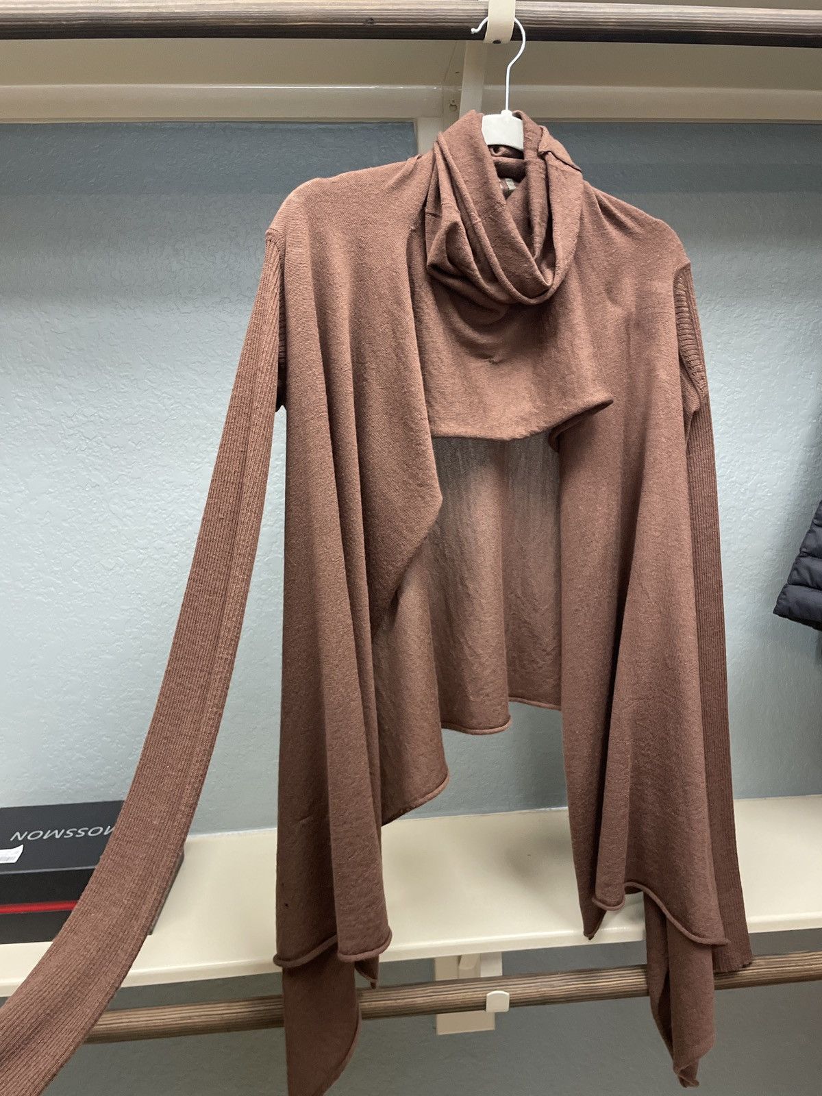 image of Rick Owens Exploder A/w 07 Knitted Golf Wrap Kimono Sweater in Brown, Men's (Size Medium)