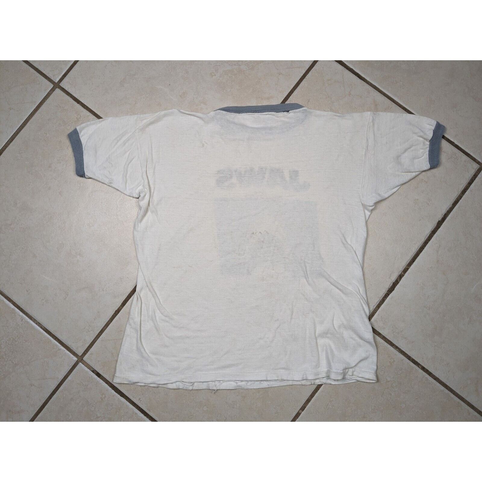 Other Vtg 1970s Jaws Promo Ringer T Shirt Horror Steven Spielberg Size US S / EU 44-46 / 1 - 11 Thumbnail