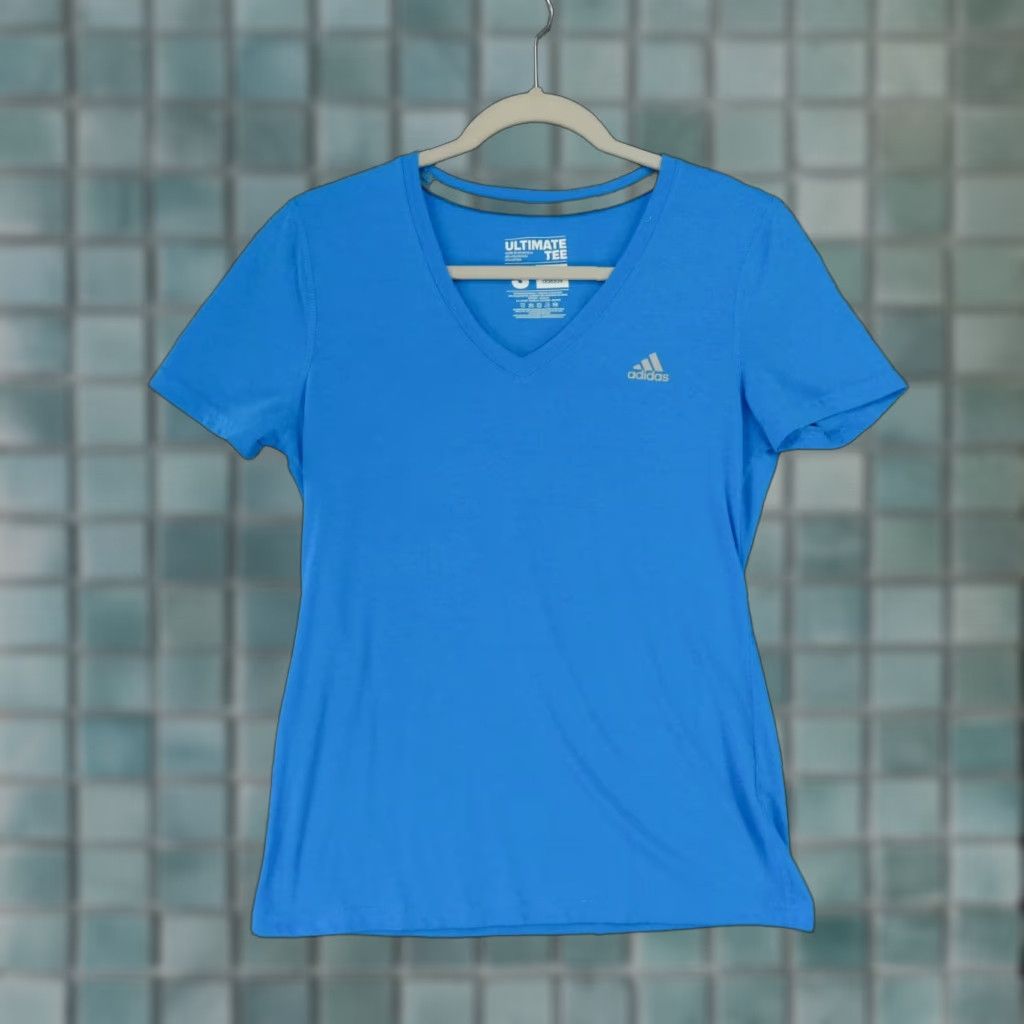 Adidas Adidas Shirt Womens Small Short Sleeve Pullover Tee Blue Logo Lightweight Size S / US 4 / IT 40 - 1 Thumbnail