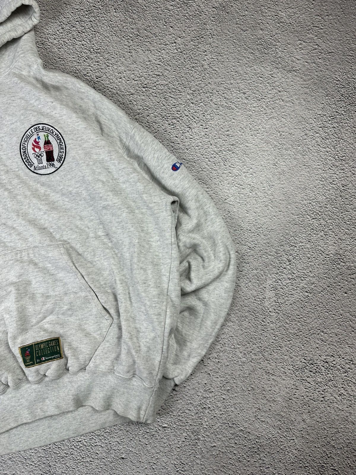Champion Vintage Champion Atlanta 1996 Olympic Hoodie Grey USA Washed Size US XL / EU 56 / 4 - 4 Thumbnail
