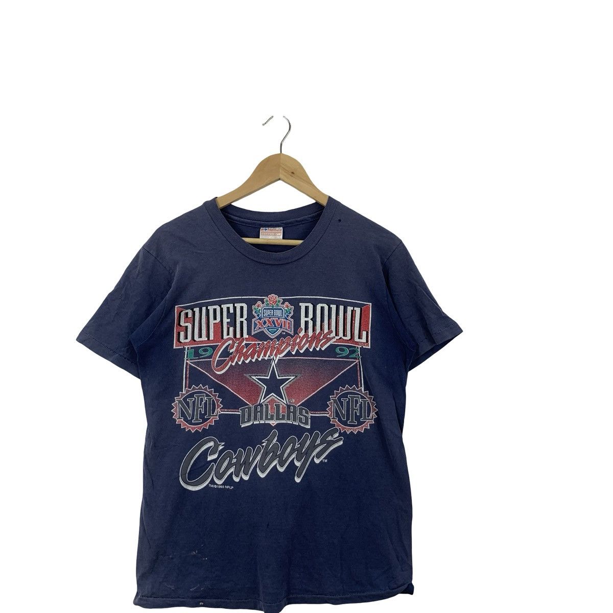 Vintage Vintage DALLAS COWBOYS Super Bowl XXVII Champion Tee Shirt Size US M / EU 48-50 / 2 - 4 Thumbnail