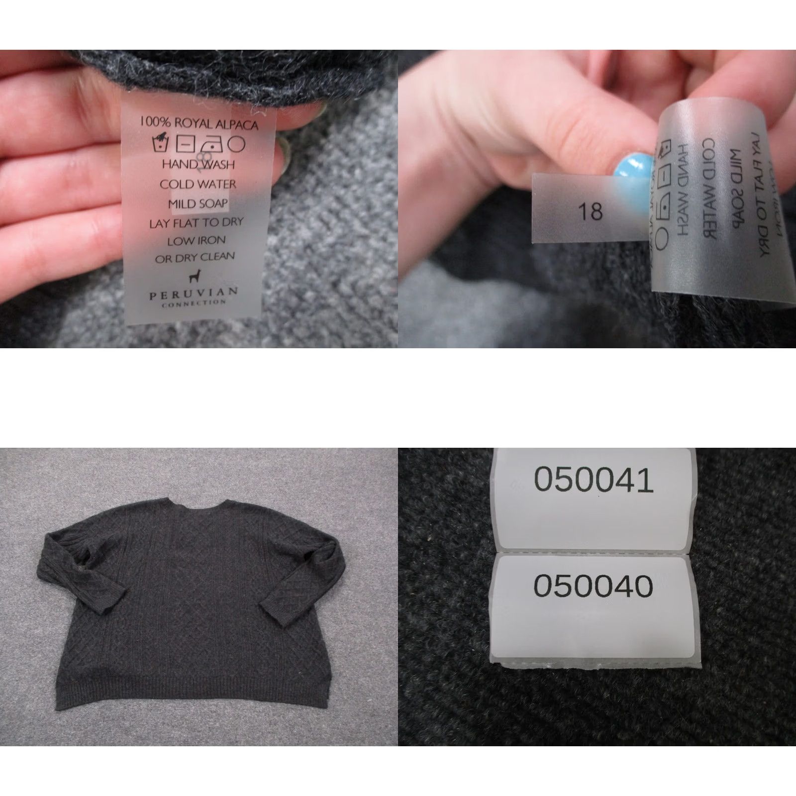 Vintage Peruvian Connection Sweater Women M Oversized Royal Alpaca Cable Knit Fisherman Size M / US 6-8 / IT 42-44 - 8 Thumbnail