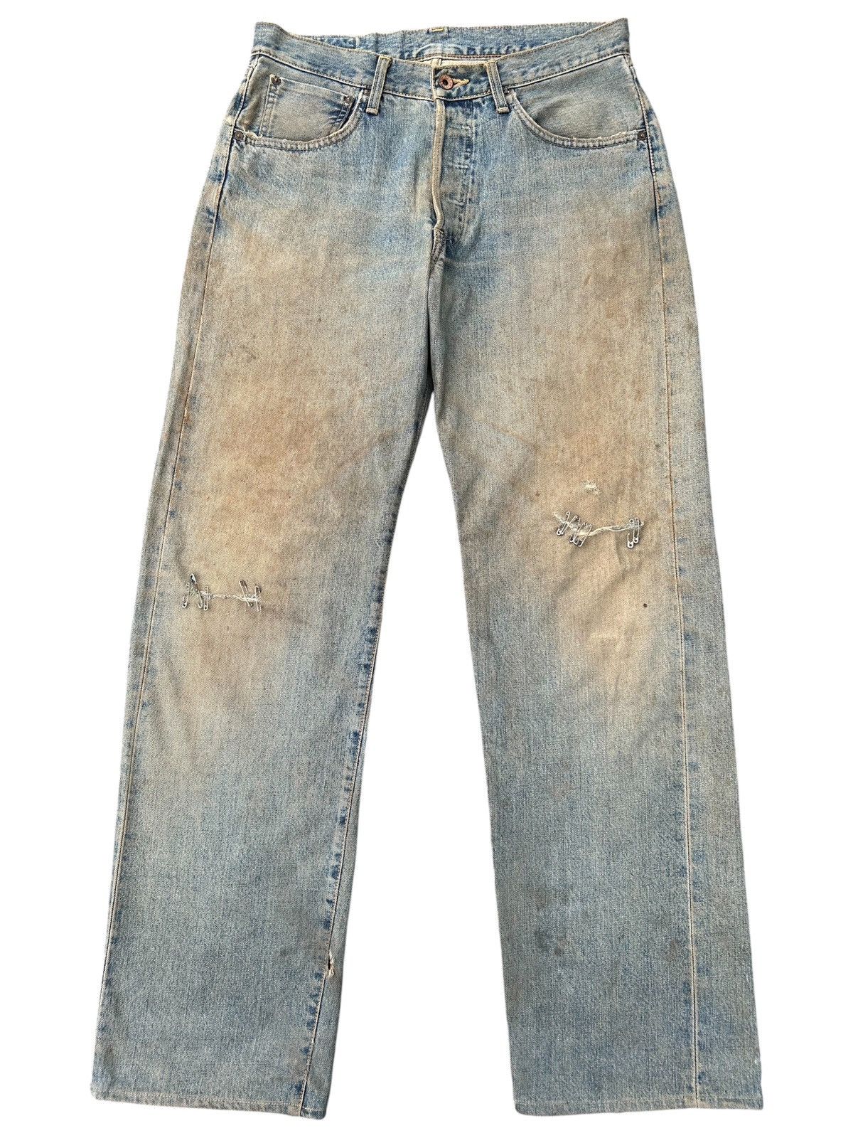 Kapital Thrashed Vintage Edwin 505X Selvedge Rusty Denim Jeans Size US 33 - 1 Thumbnail