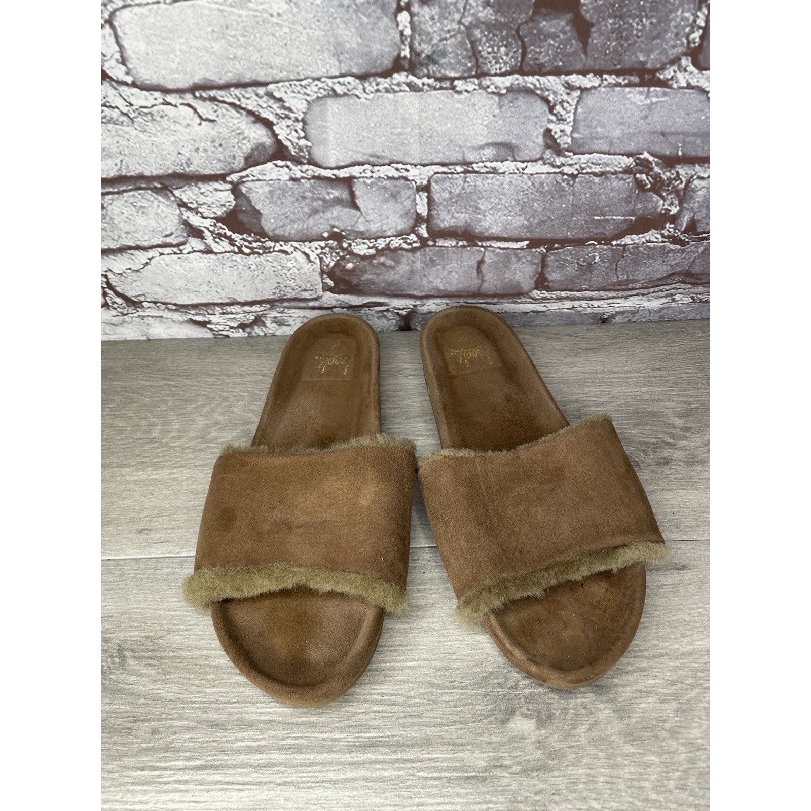 beek Beek Brown Sherpa Lining Brown Suede Leather Slides Sandals Size US 10 / IT 40 - 11 Thumbnail