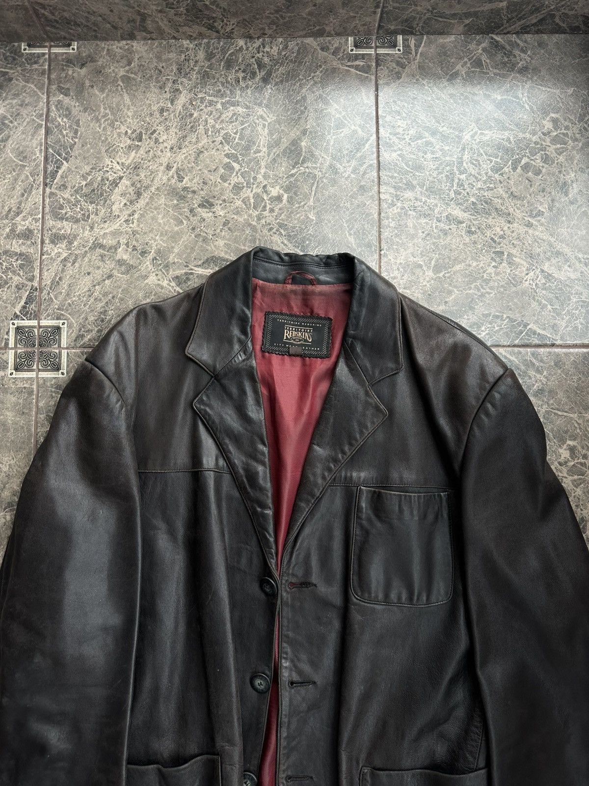 Genuine Leather Vintage Redskins Leather Men’s Coat Jacket 90s Sz L Size US L / EU 52-54 / 3 - 2 Thumbnail