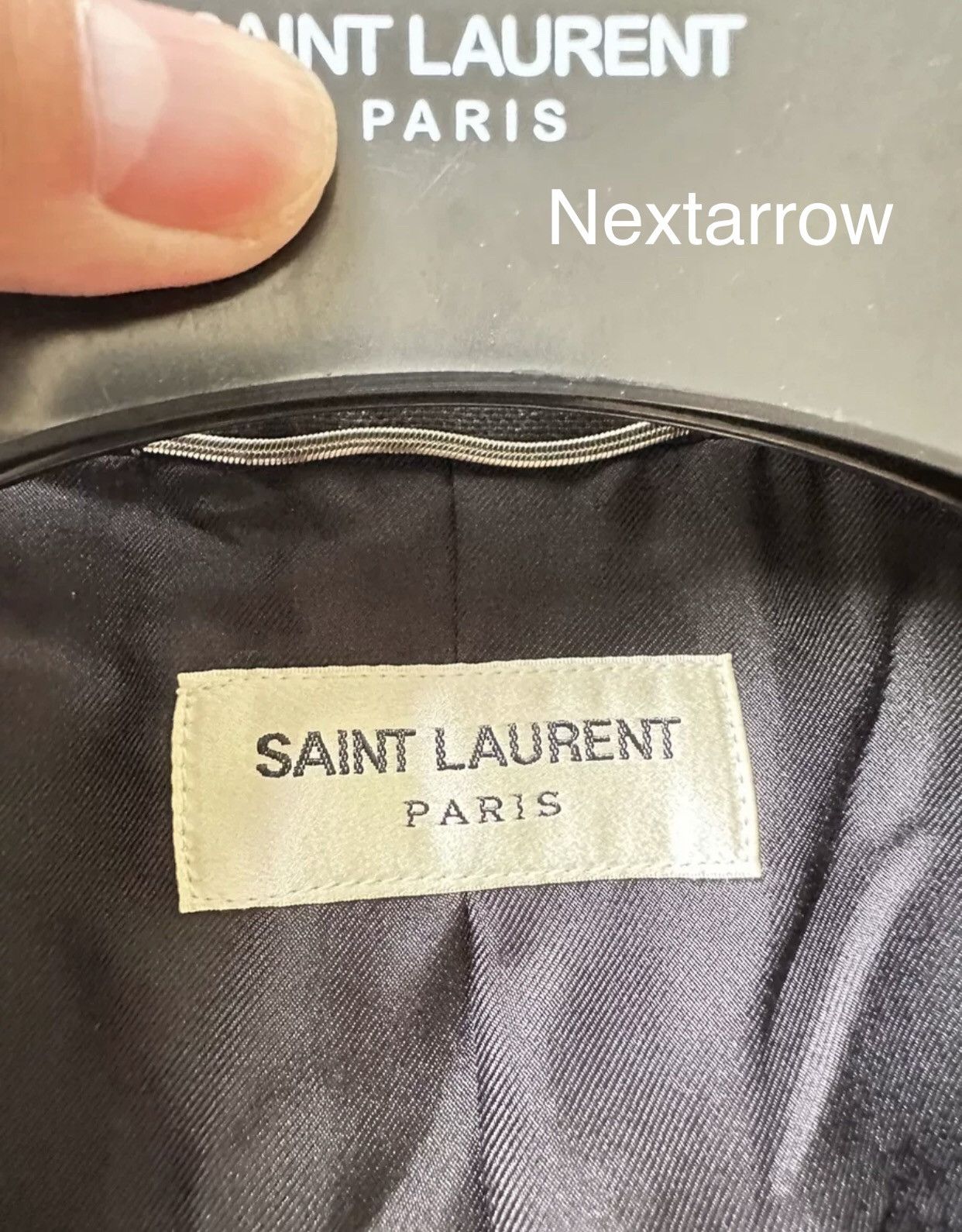 Saint Laurent Paris × Yves Saint Laurent Saint laurent slp Satin Sword Collar Scale Jacket Suit Size 46S - 2 Thumbnail