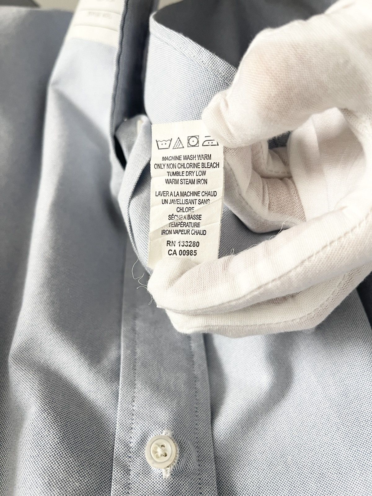 Thom Browne STEAL! 2015 Thom Browne Cotton Oxford White Armband Shirt Size US M / EU 48-50 / 2 - 9 Thumbnail