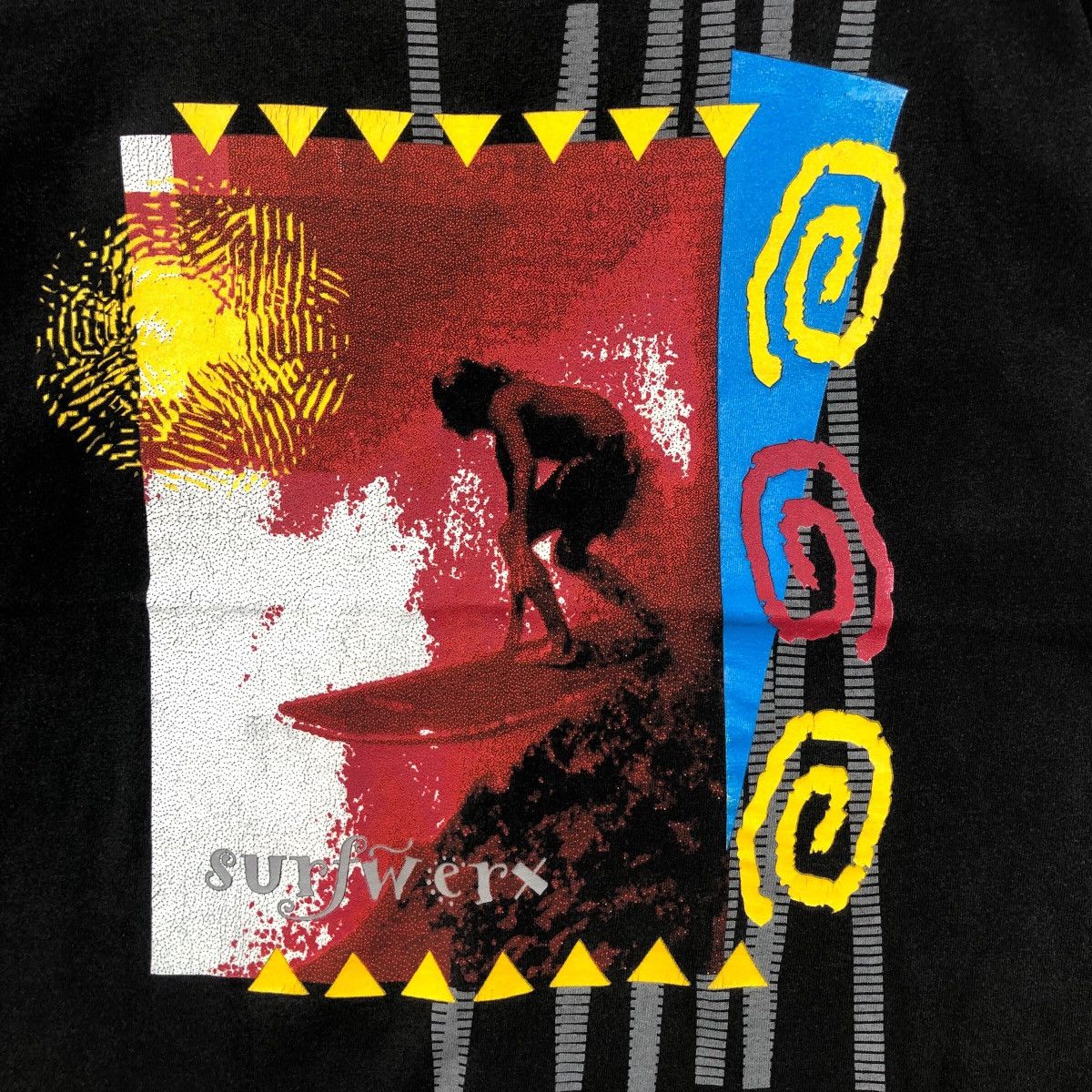 Vintage Vintage 90s SURF WERX Tee Shirt Red Hanes Tag Surfing Size US M / EU 48-50 / 2 - 3 Thumbnail